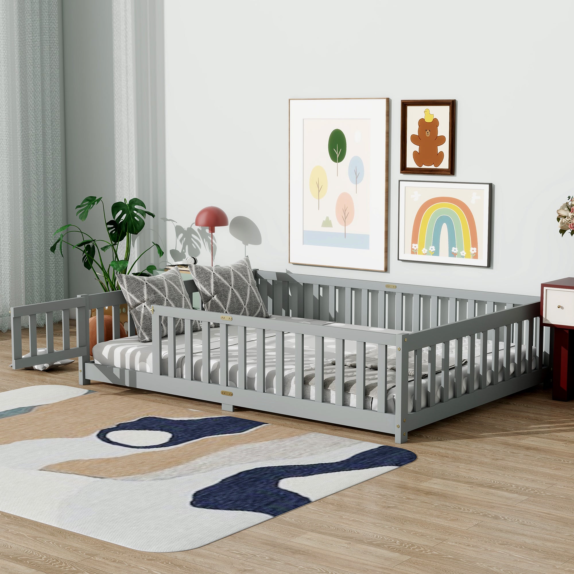 PAPROOS Full Floor Bed Frame