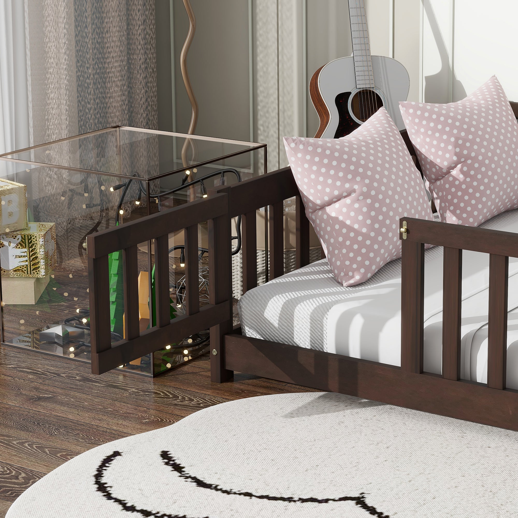 PAPROOS Full Floor Bed Frame