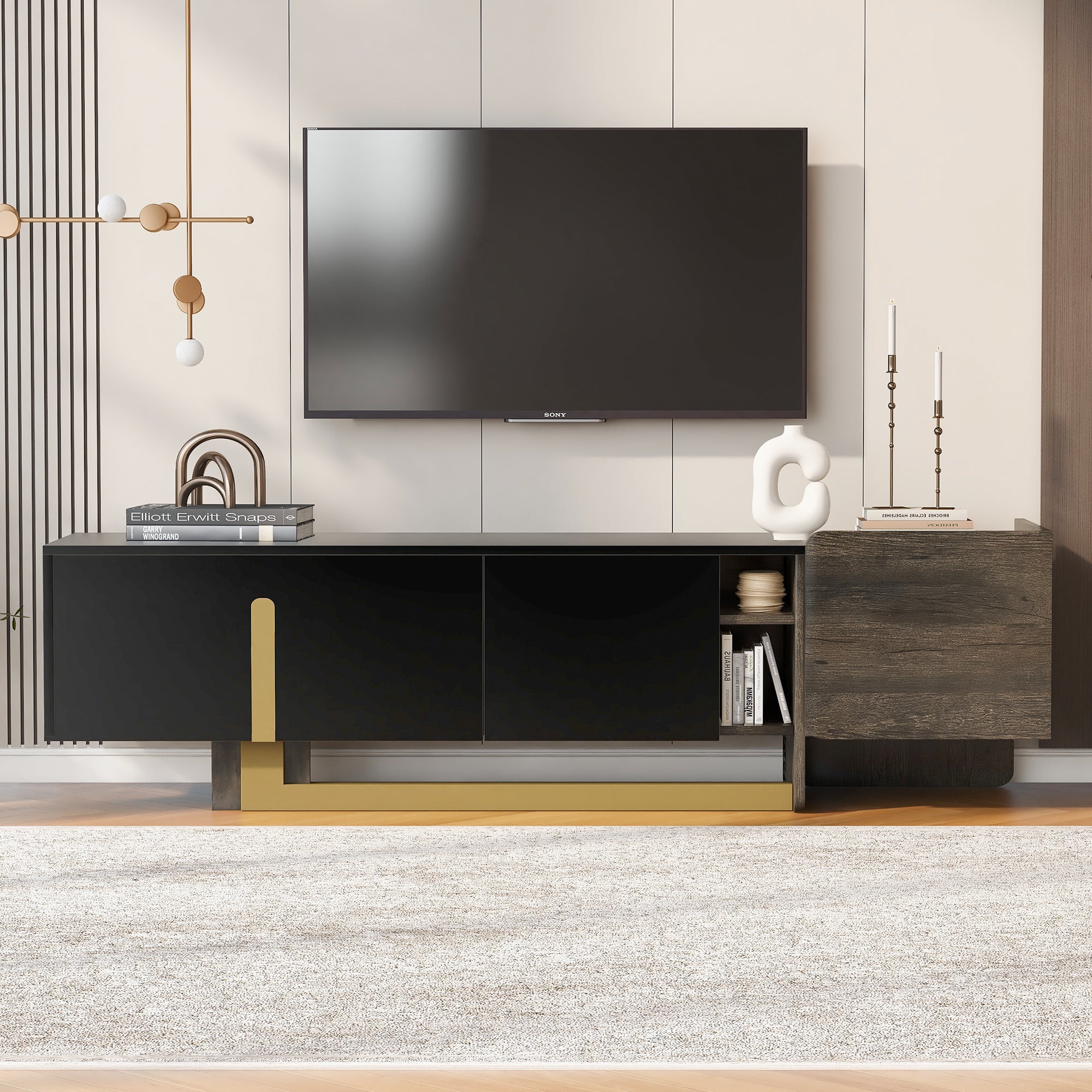 PAPROOS TV Stand for 80-85 Inch TV
