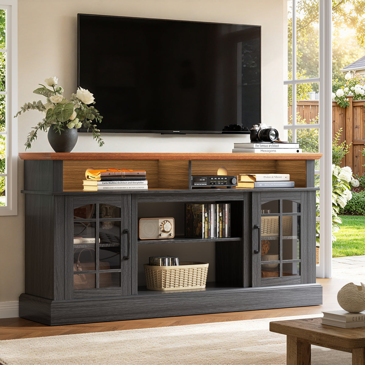 PAPROOS TV Stand with Storage for 65in TVs