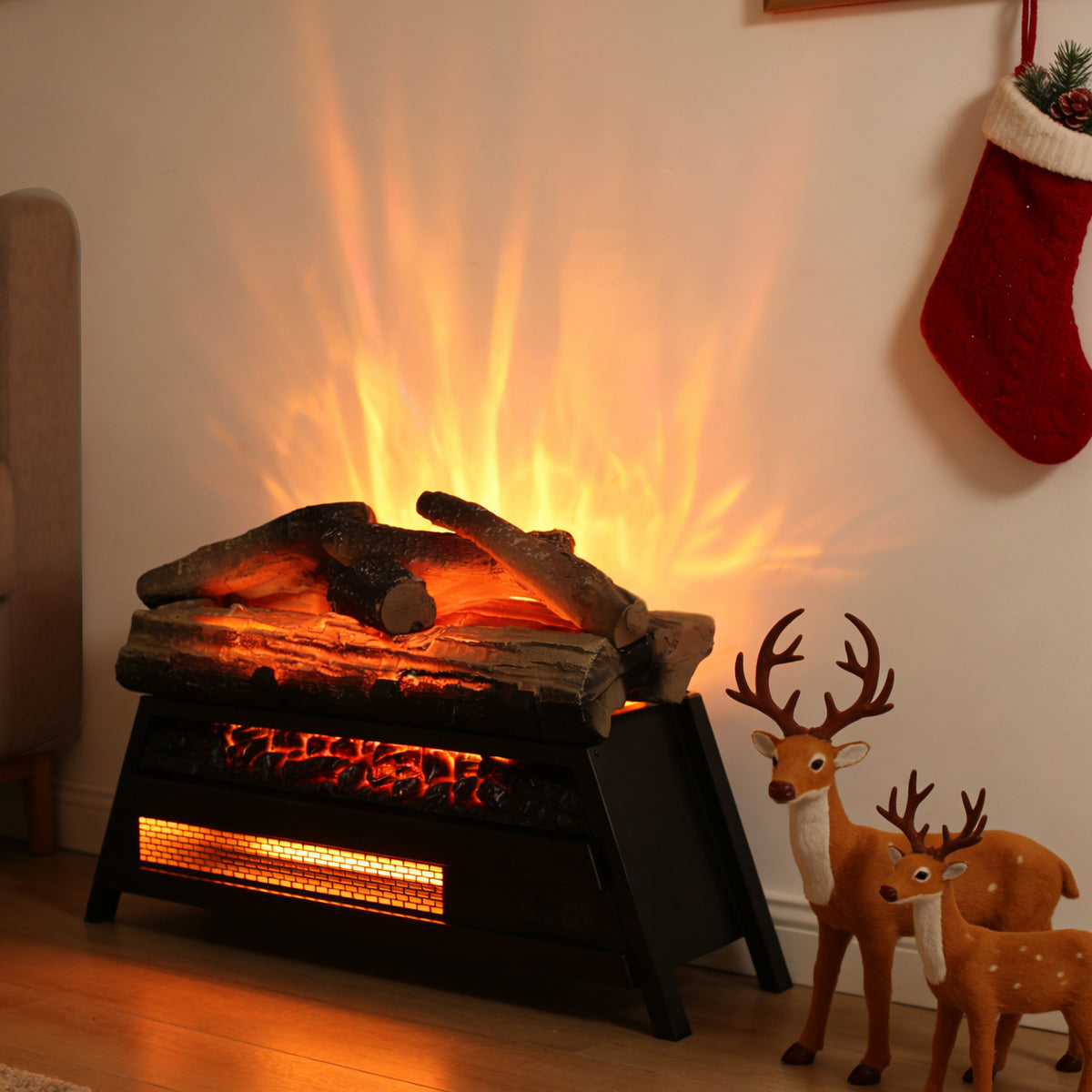 PAPROOS Electric Fireplace Log Set