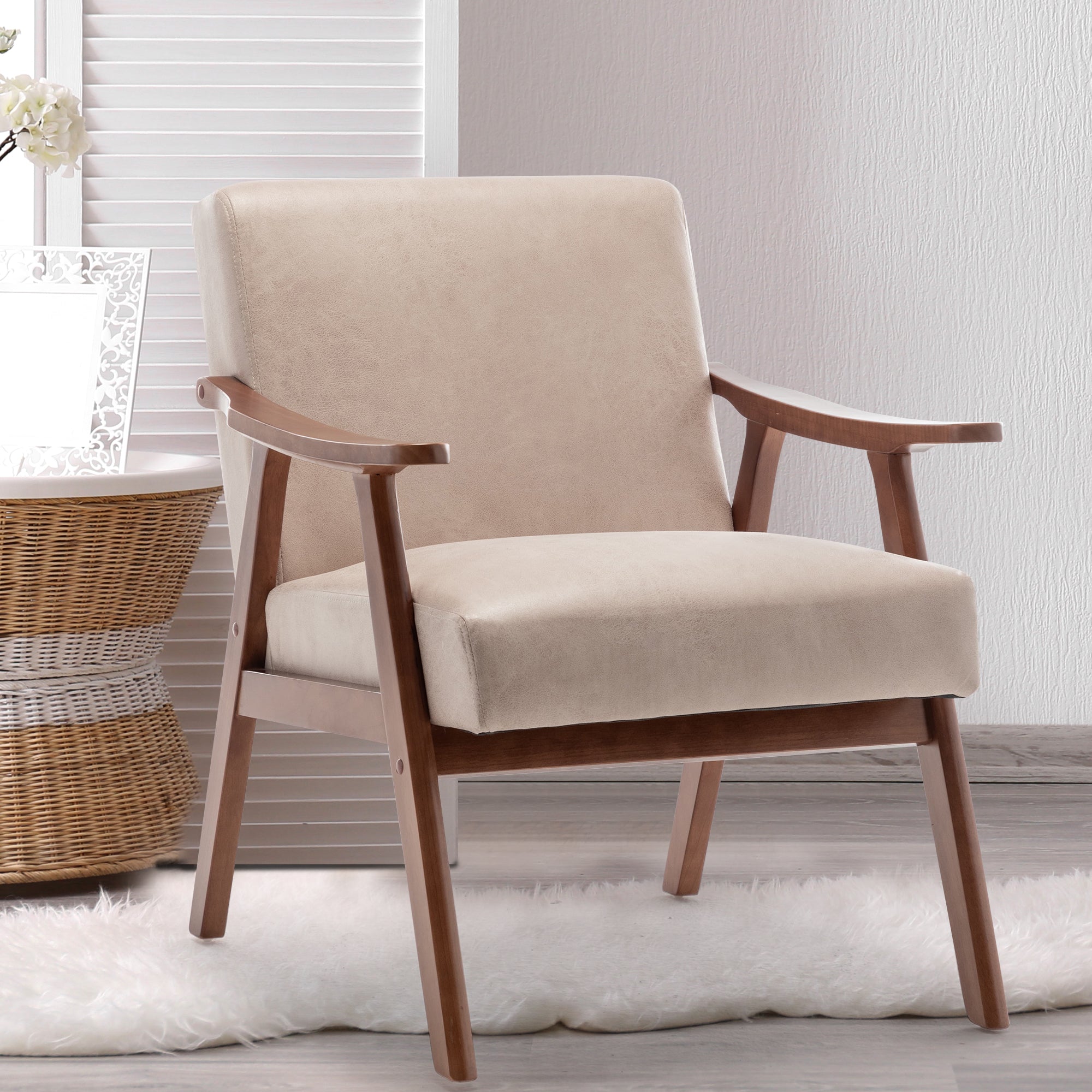 PAPROOS Accent Chair with Thick Backrest