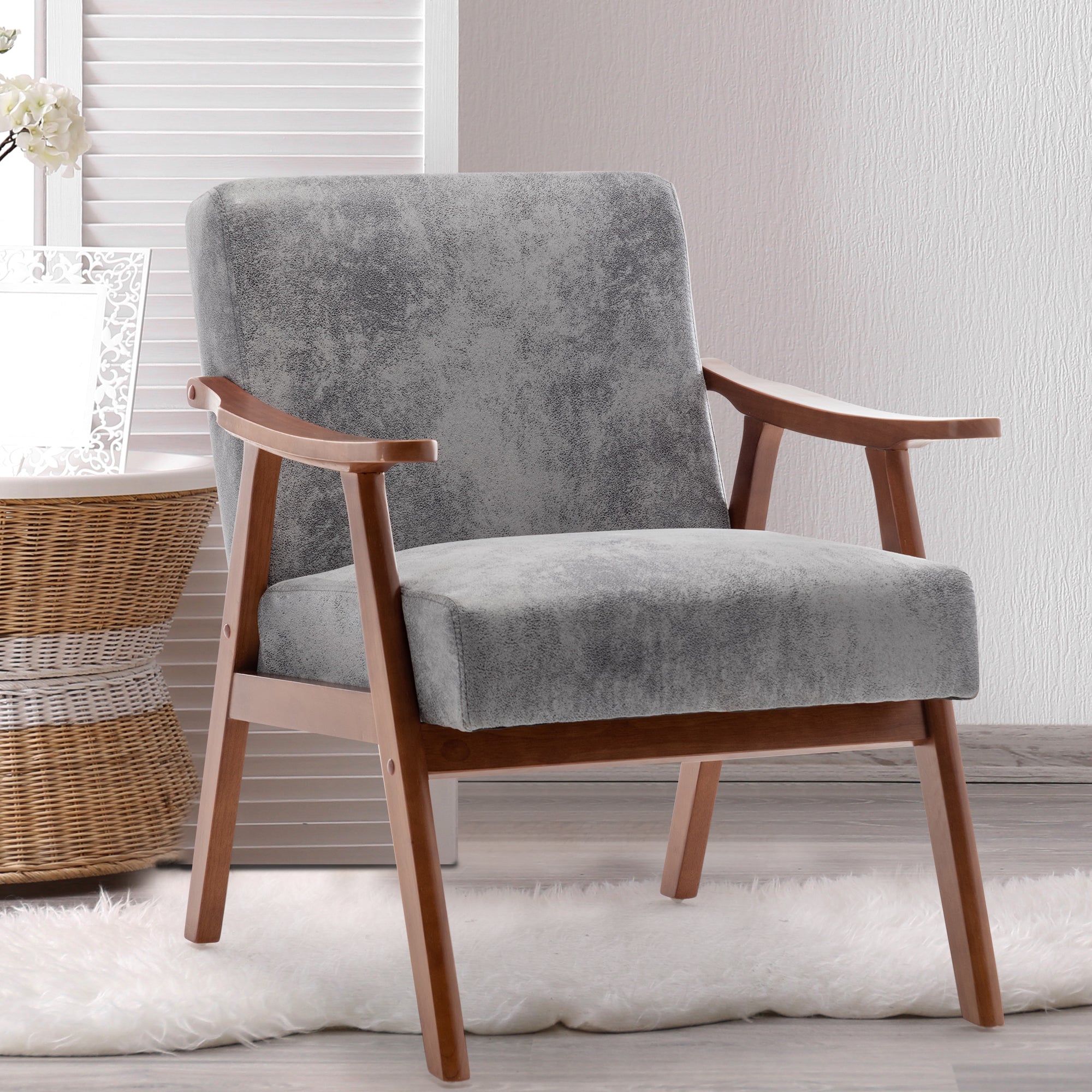 PAPROOS Accent Chair with Thick Backrest