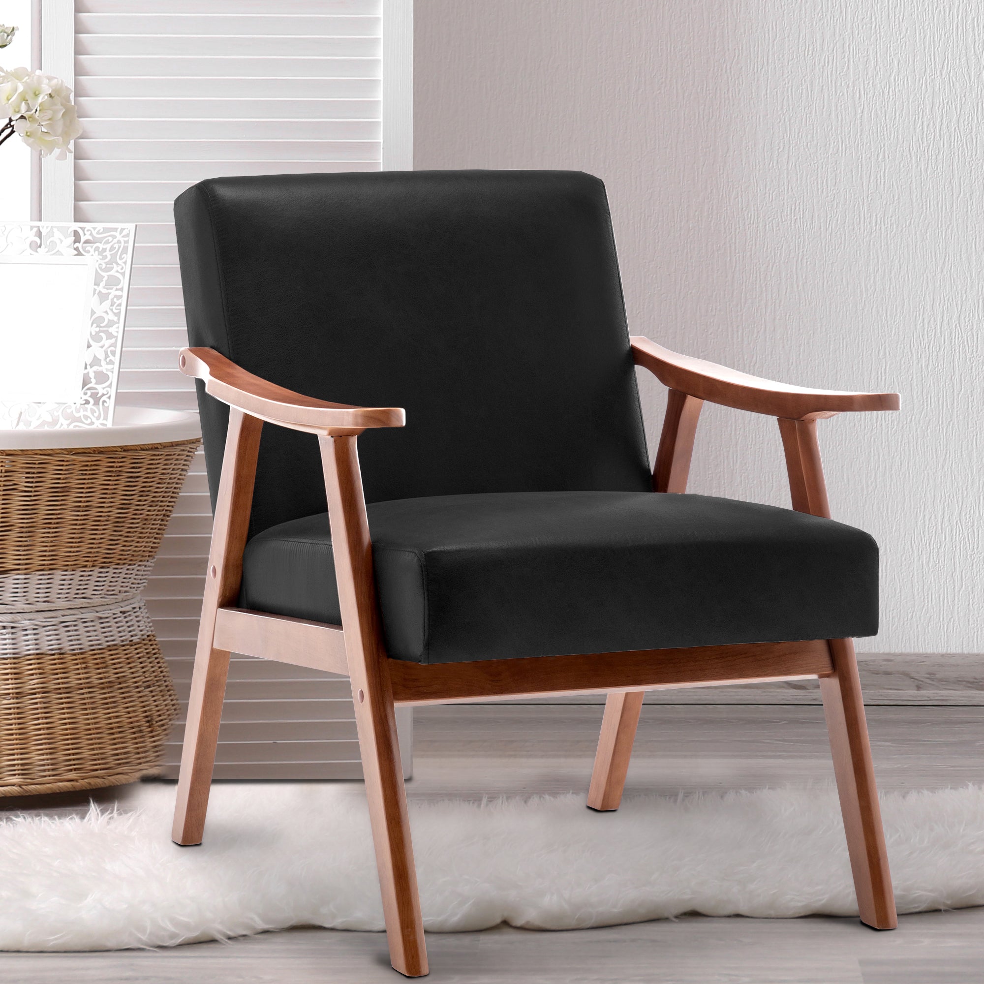 PAPROOS Accent Chair with Thick Backrest