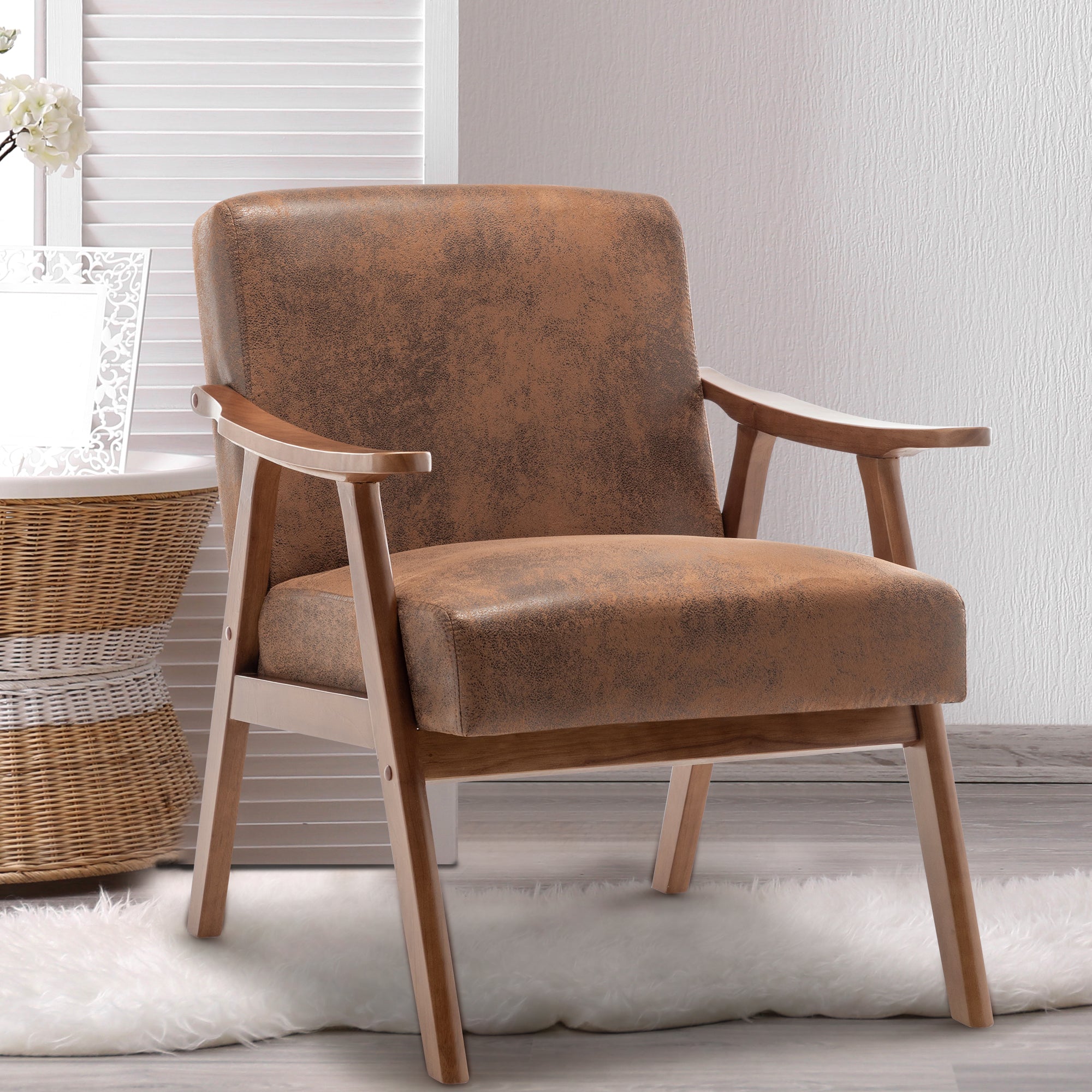 PAPROOS Accent Chair with Thick Backrest