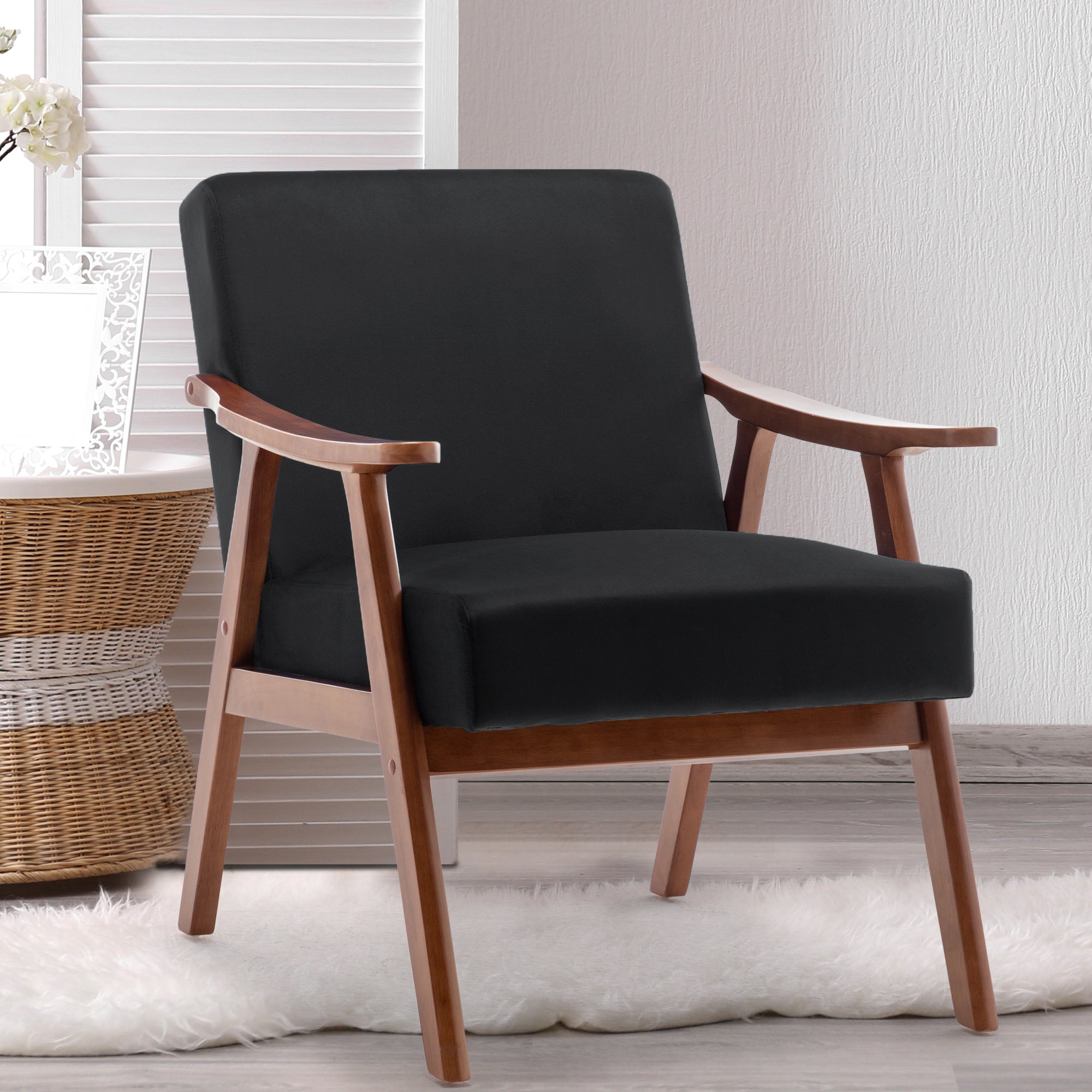 PAPROOS Accent Chair with Thick Backrest