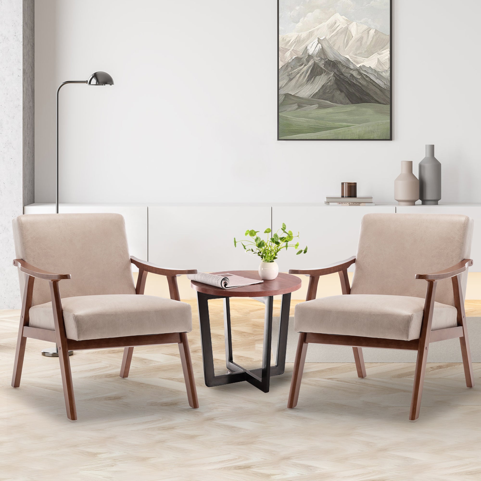 PAPROOS Accent Chair with Thick Backrest