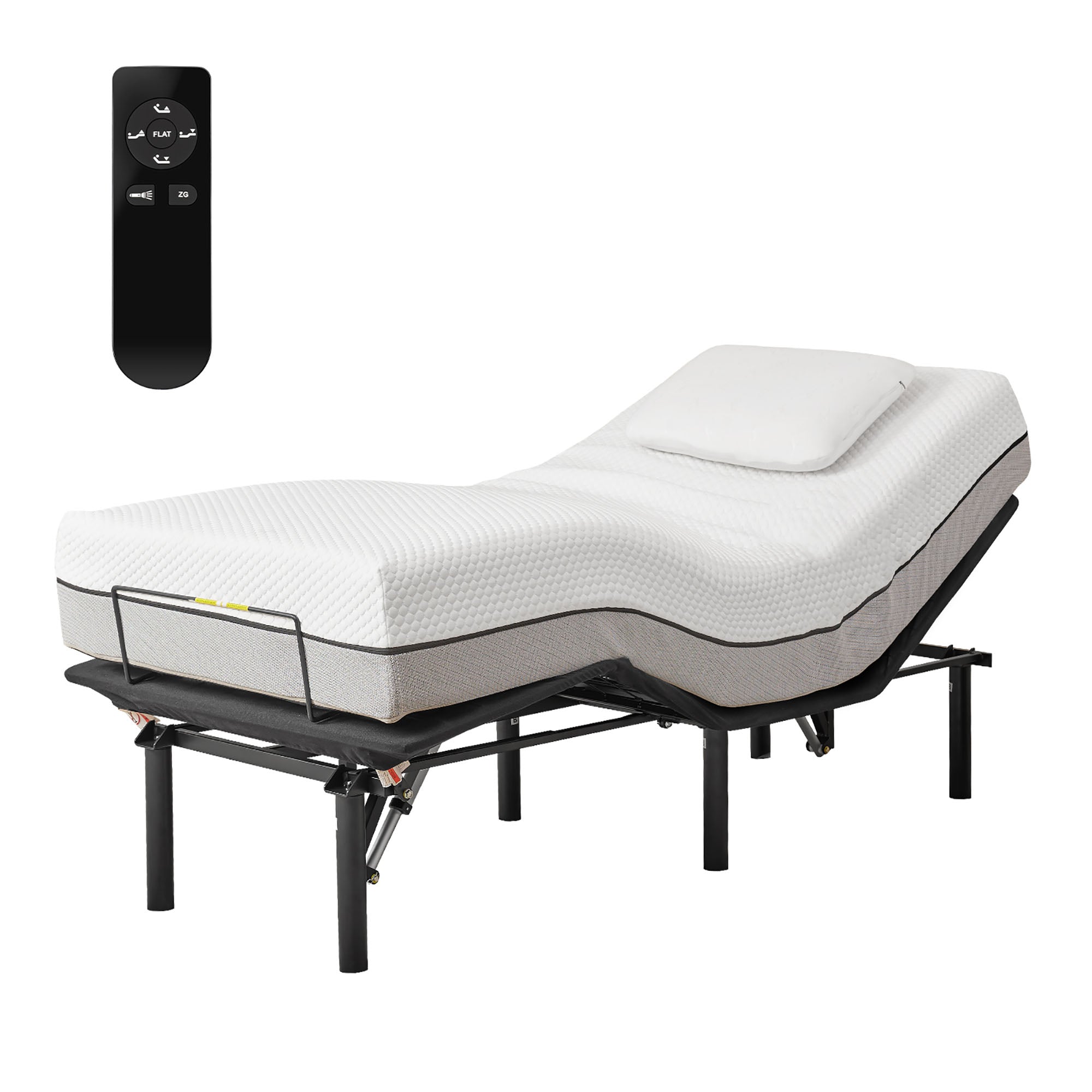 Power Adjustable Bed Base Frame, Metal Electric Bed Frame with Independent Head and Foot Incline, Modern Adjustable Platform Bed with Wired Control, Zero Gravity, Easy Assembly, Twin-XL