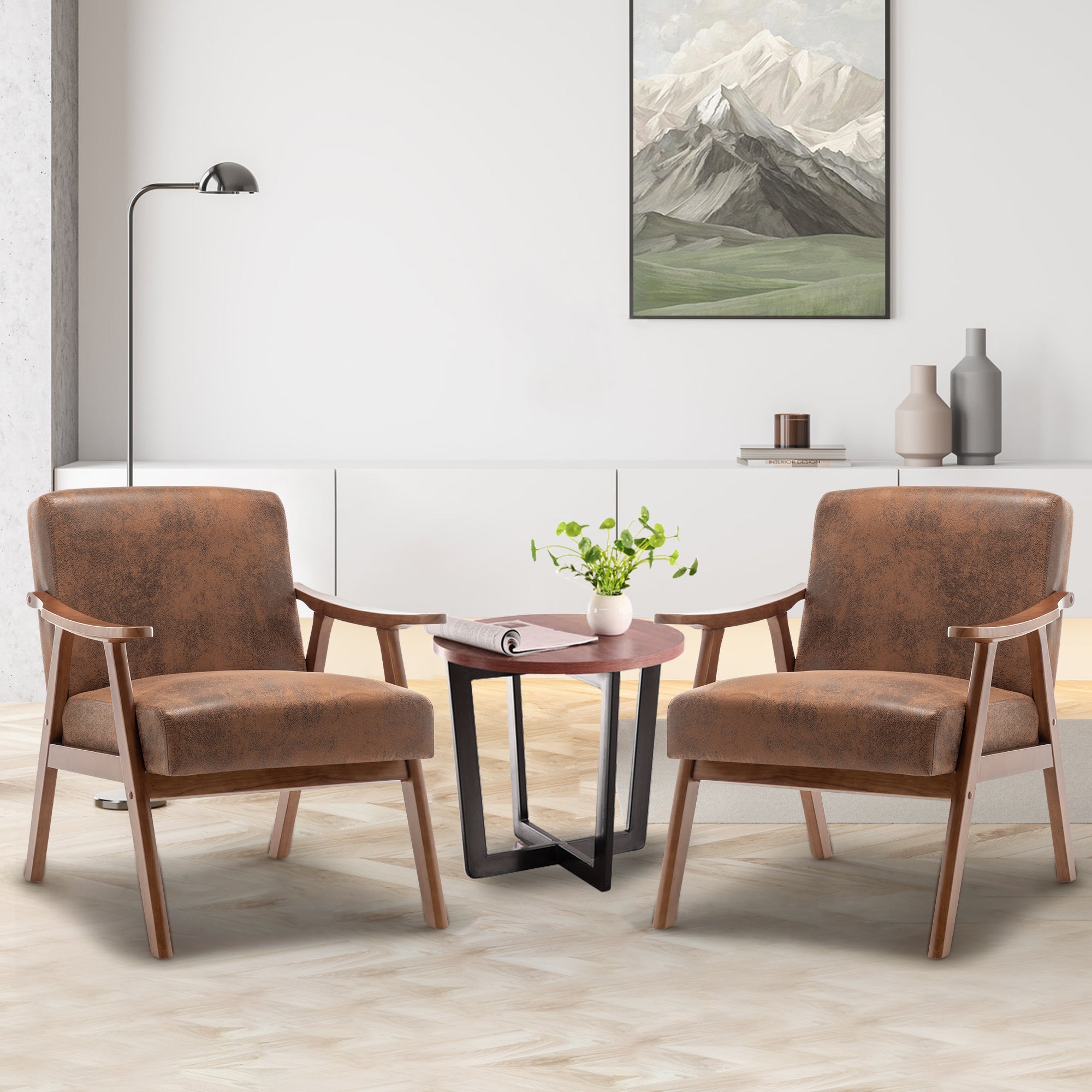 PAPROOS Accent Chair with Thick Backrest