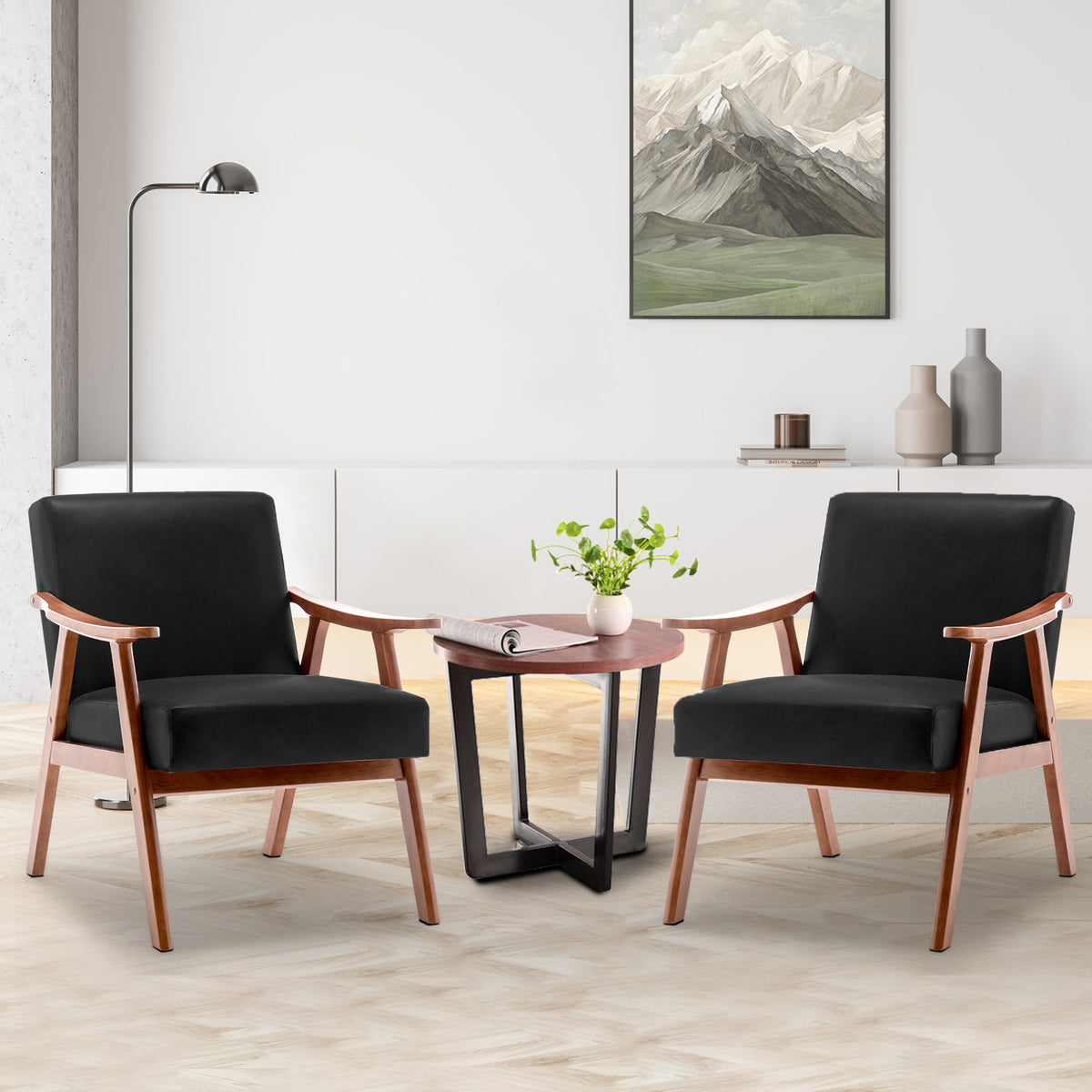 PAPROOS Accent Chair with Thick Backrest