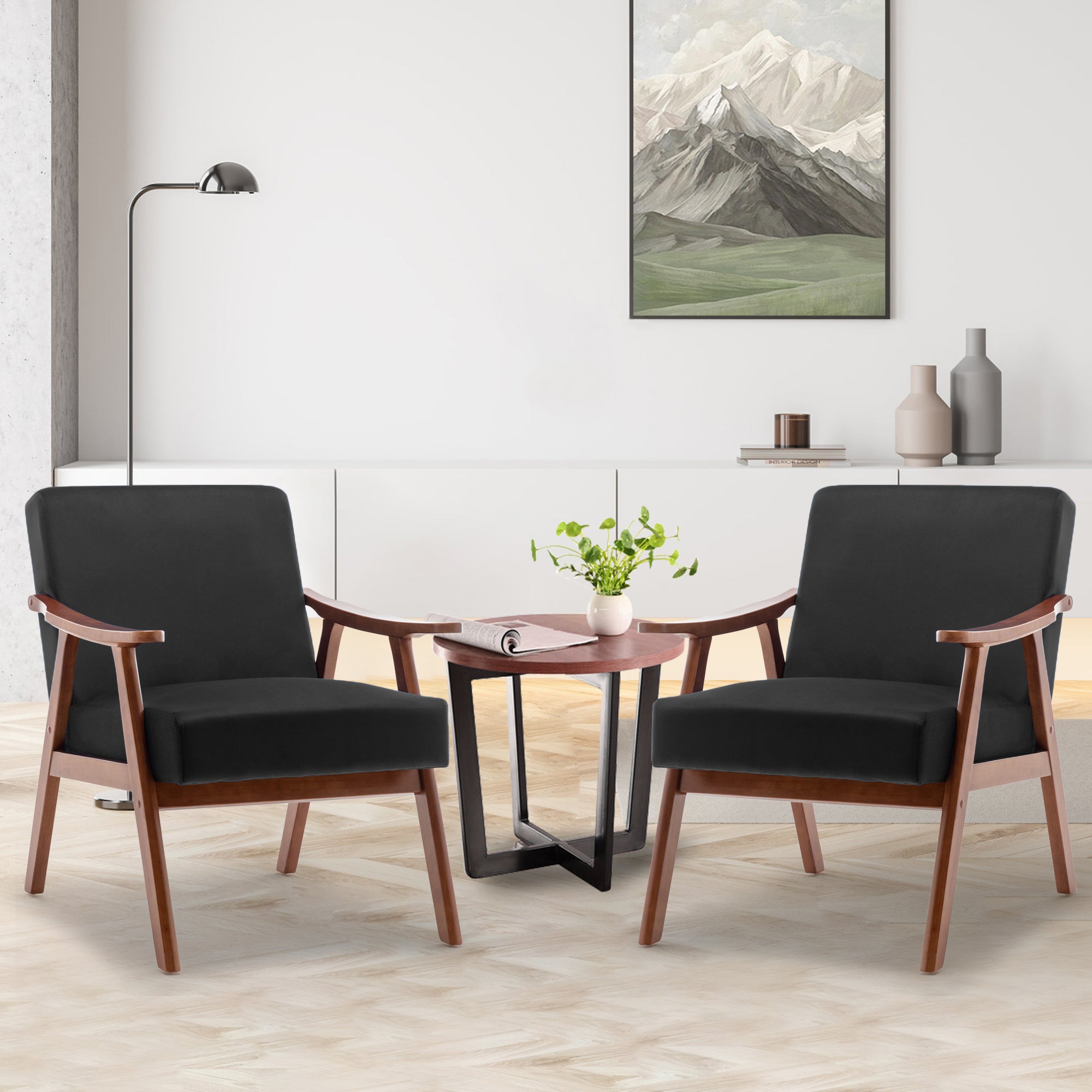 PAPROOS Accent Chair with Thick Backrest