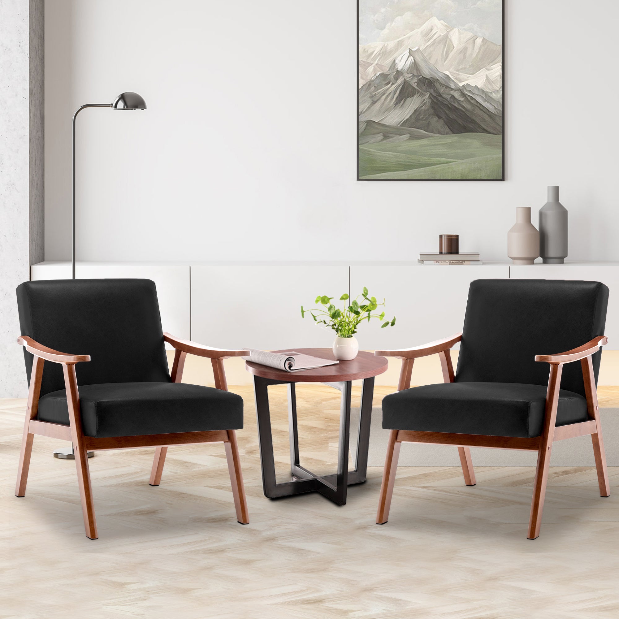 PAPROOS Accent Chair with Thick Backrest