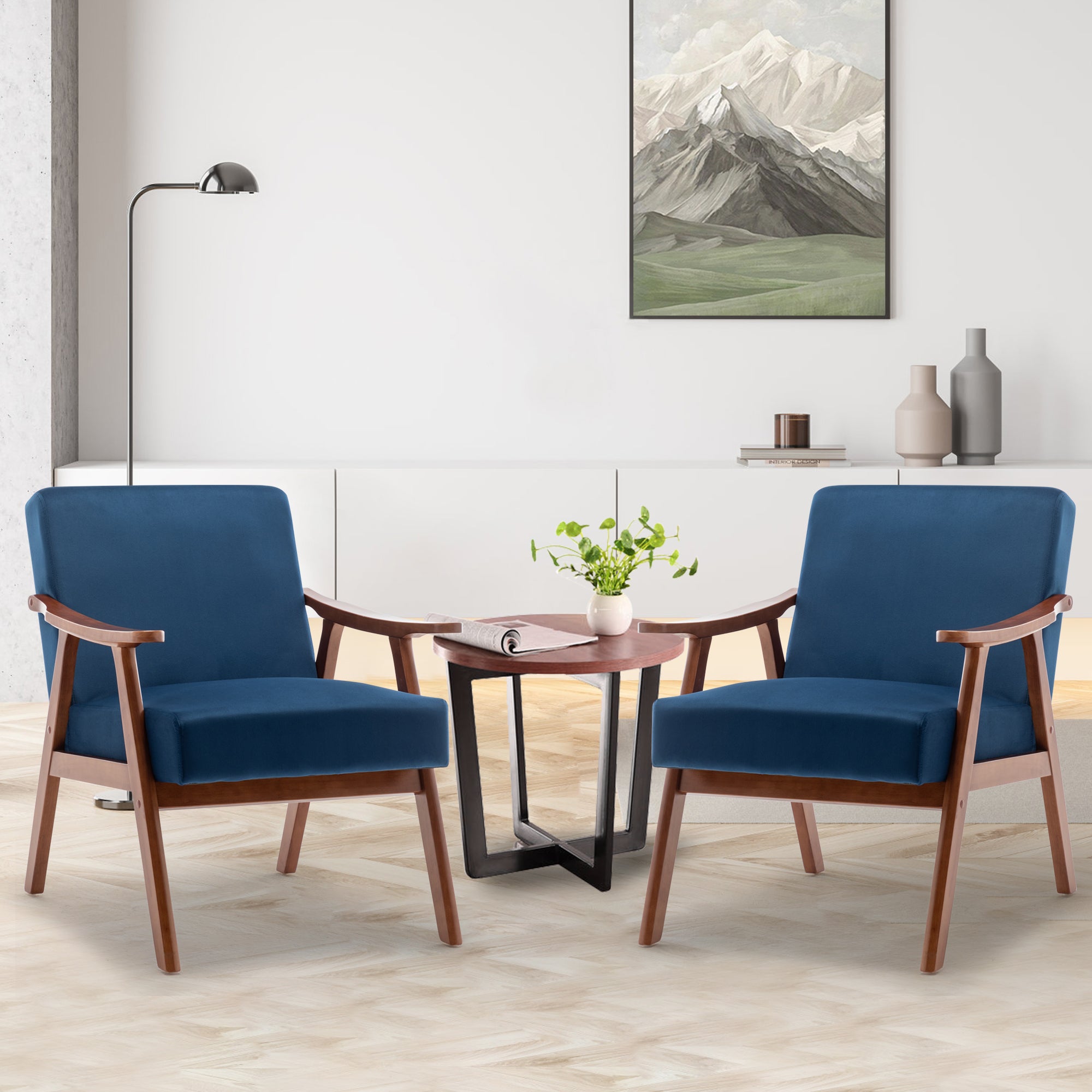 PAPROOS Accent Chair with Thick Backrest
