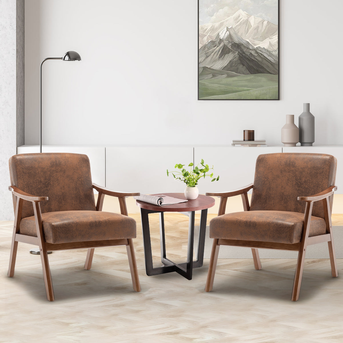 PAPROOS Accent Chair with Thick Backrest