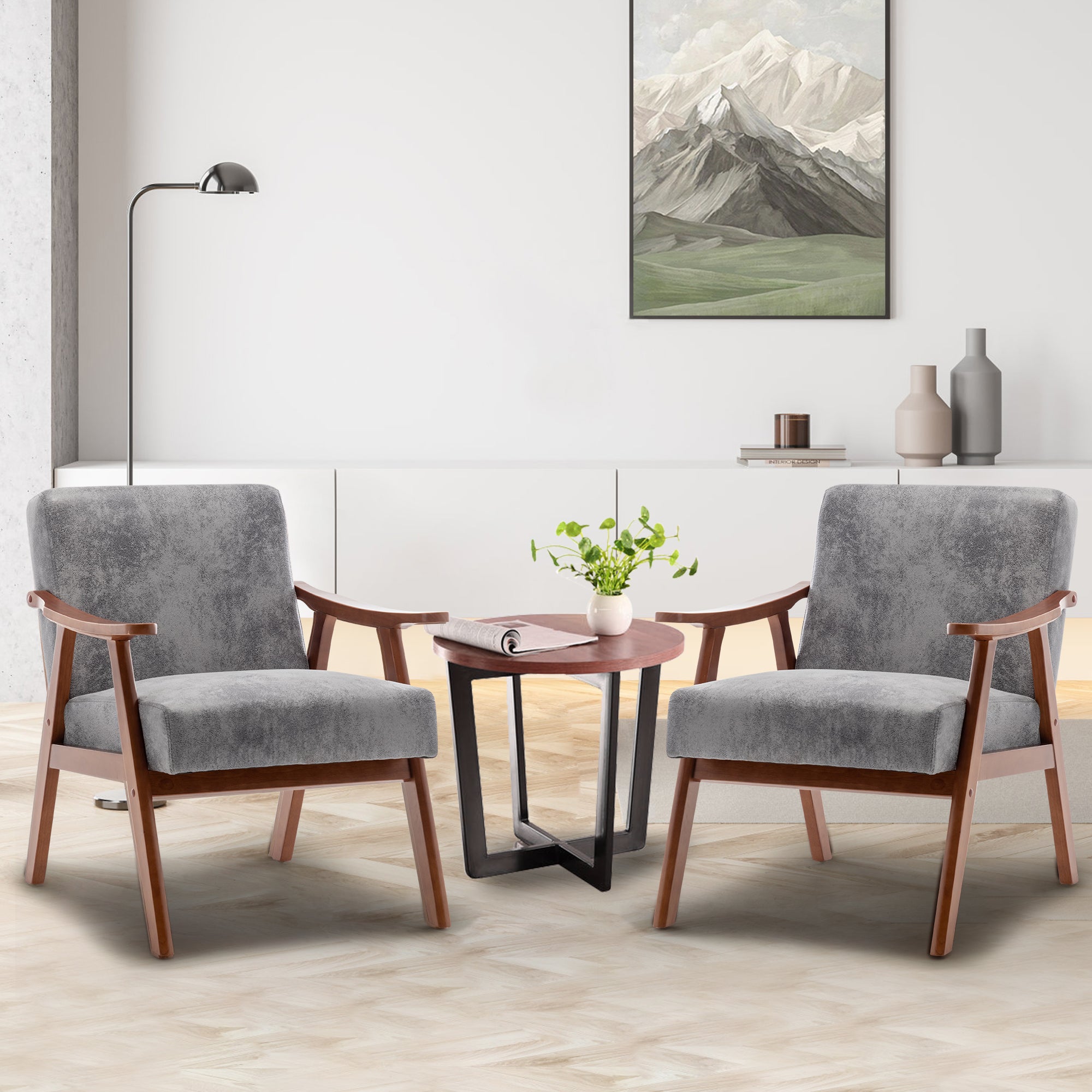 PAPROOS Accent Chair with Thick Backrest