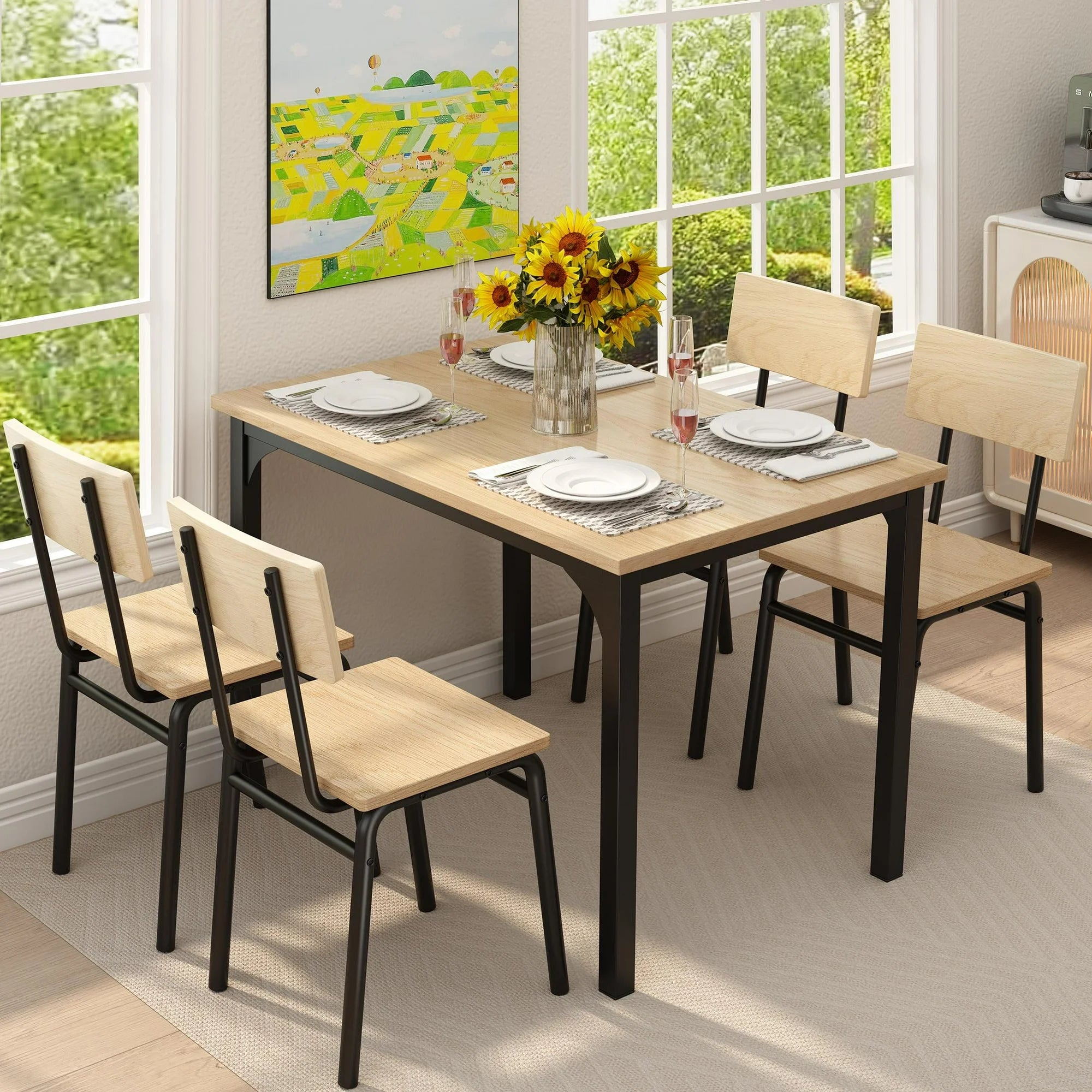 PAPROOS Dining Table Set for 4