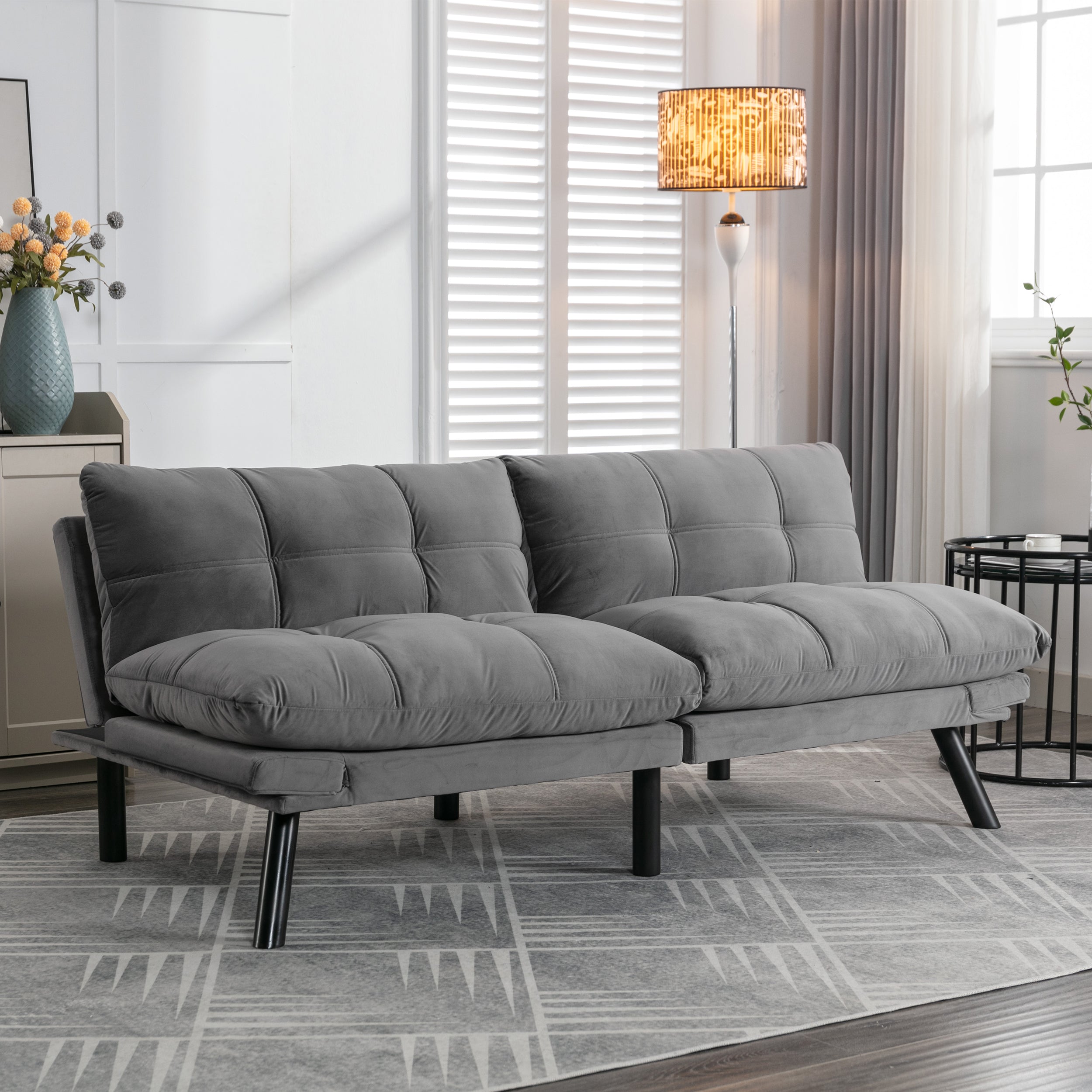 PAPROOS Convertible Sofa Bed, Folding Futon Sofa Bed, Upholstered Sofa Bed Couch, Loveseat Sleeper Sofa for Small Space, Apartment, Living Room