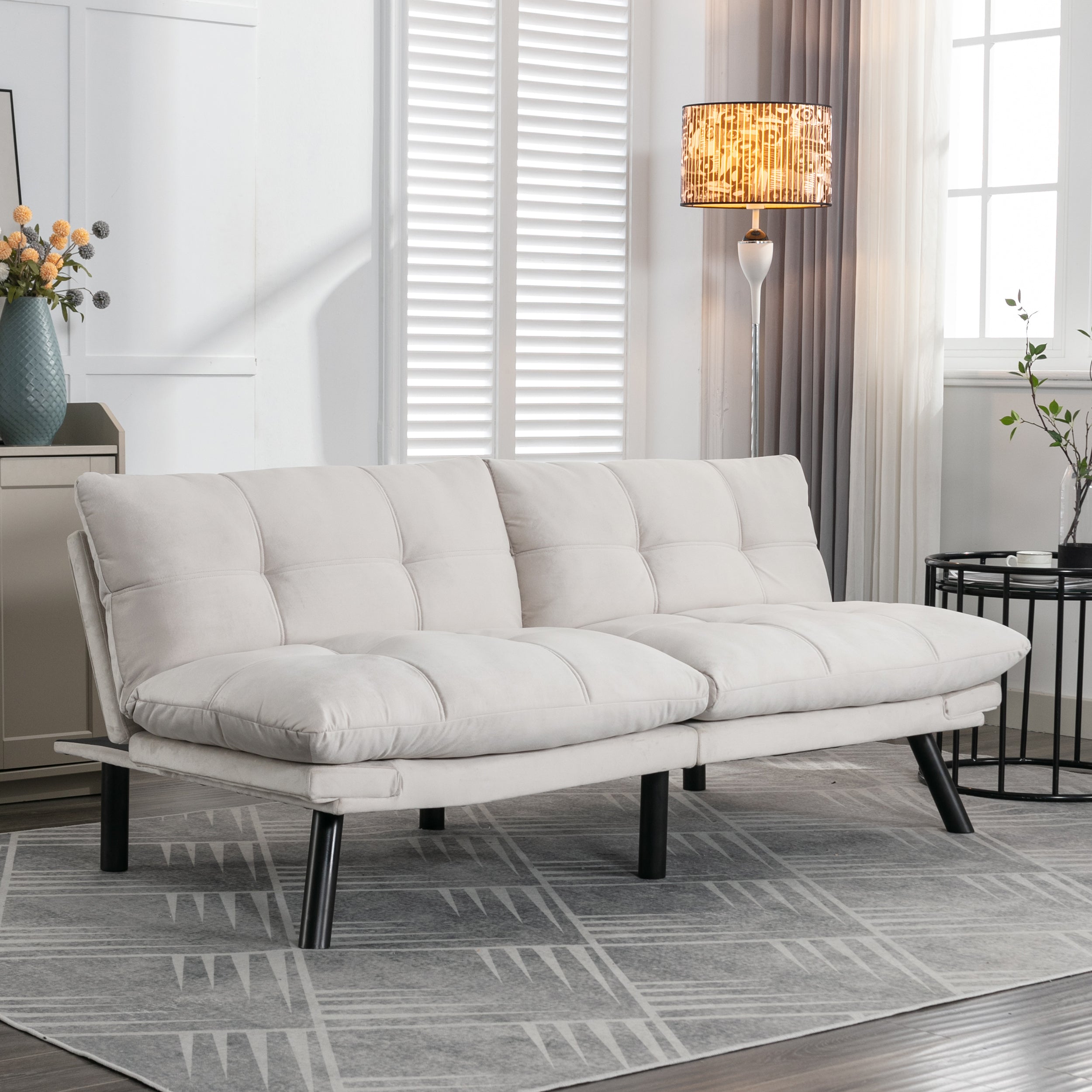 PAPROOS Convertible Sofa Bed, Folding Futon Sofa Bed, Upholstered Sofa Bed Couch, Loveseat Sleeper Sofa for Small Space, Apartment, Living Room