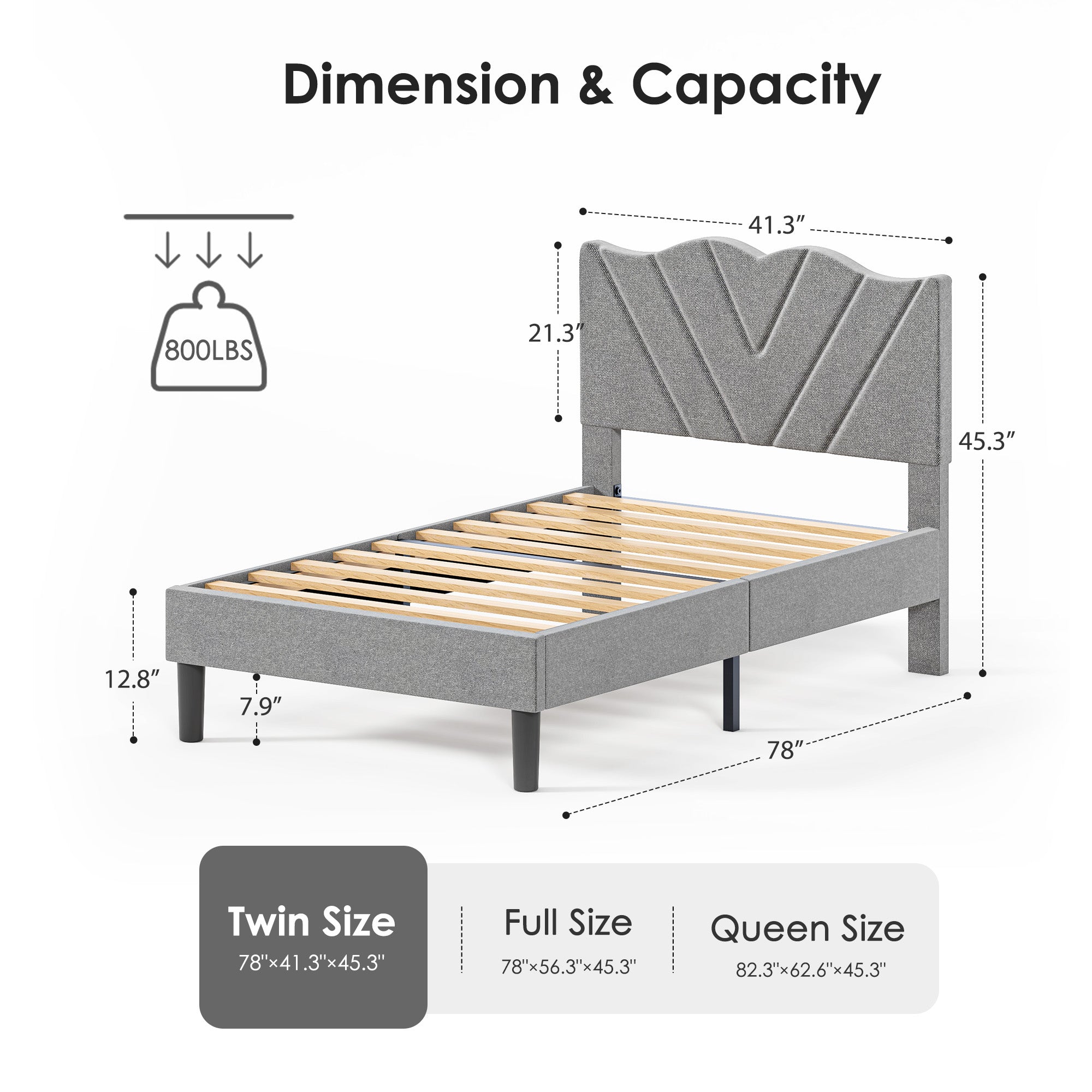 PAPROOS Twin Bed Frame, Twin Bed with Velvet Upholstered Headboard, Metal Platform Bed with Under Bed Storag, No Box Spring Needed, Noise-Free