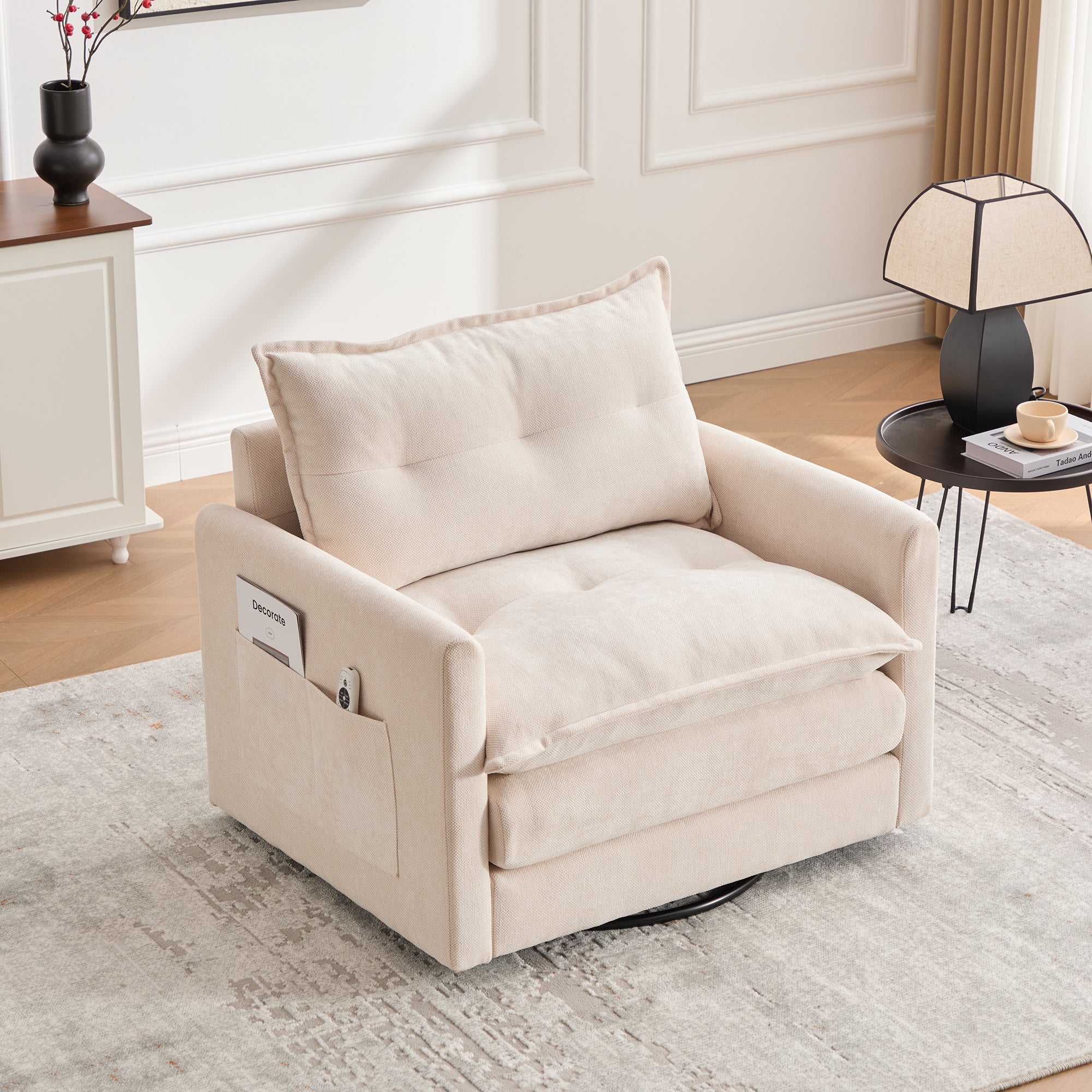 PAPROOS Chenille Upholstered Accent Chair