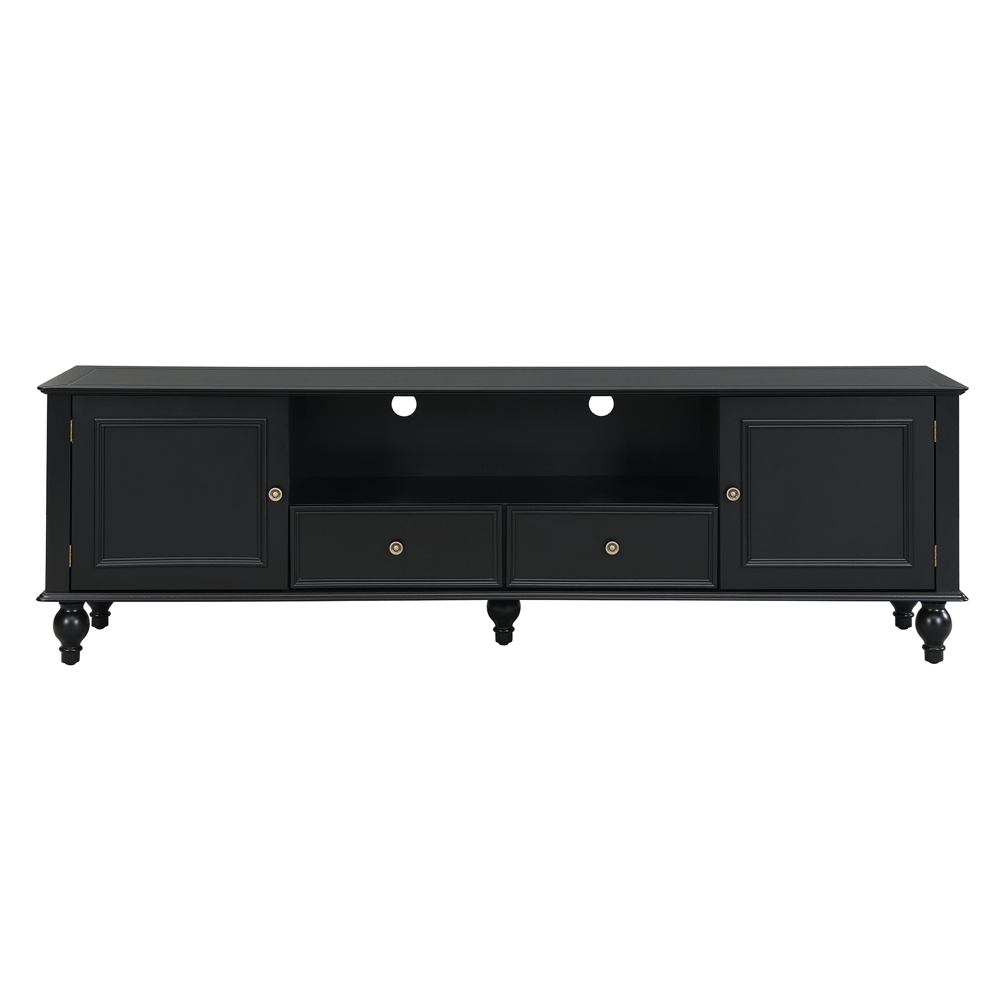 PAPROOS White TV Stand for TVS up to 80", Two-tone TV Console Table with Drawers and Storage Shelves, Modern TV Cabinet Entertainment Center, Functional TV Stand for Living Room, Lounge Room