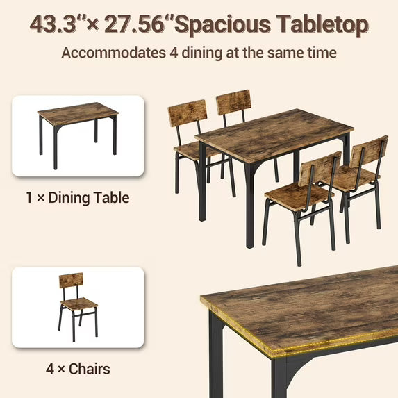 PAPROOS Dining Table Set for 4