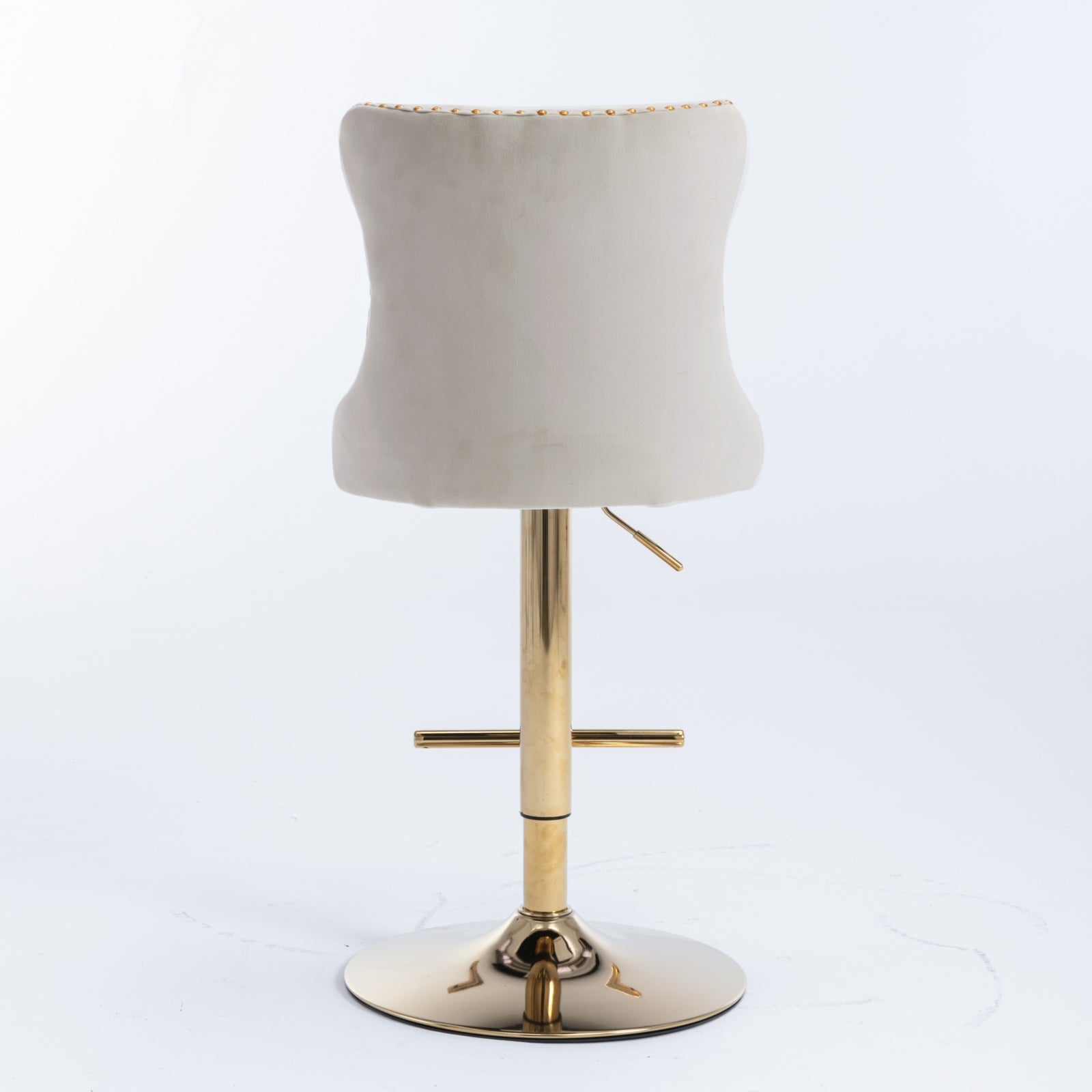 Swivel Bar Stools Set of 2, Paproos Adjustable Height Counter Height Bar Stools with Back, Velvet Dining Chair with Button Tufted & Nail Trim, Kitchen Chair for Kitchen Island Pub