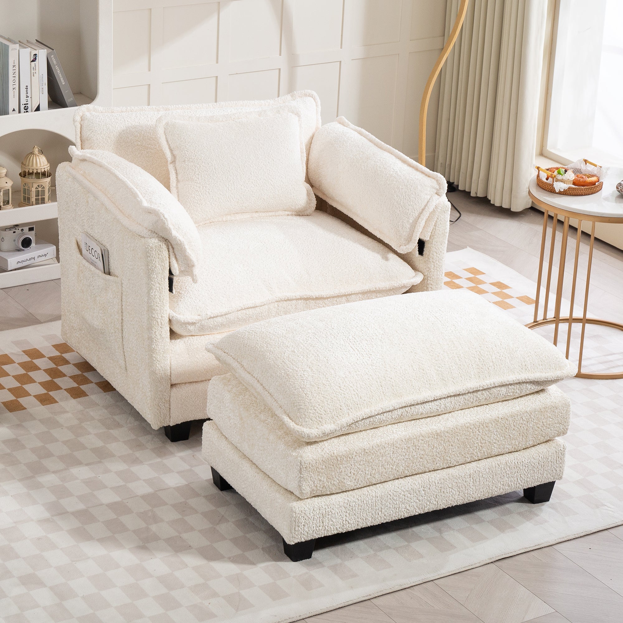 PAPROOS Chenille Upholstered Accent Chair
