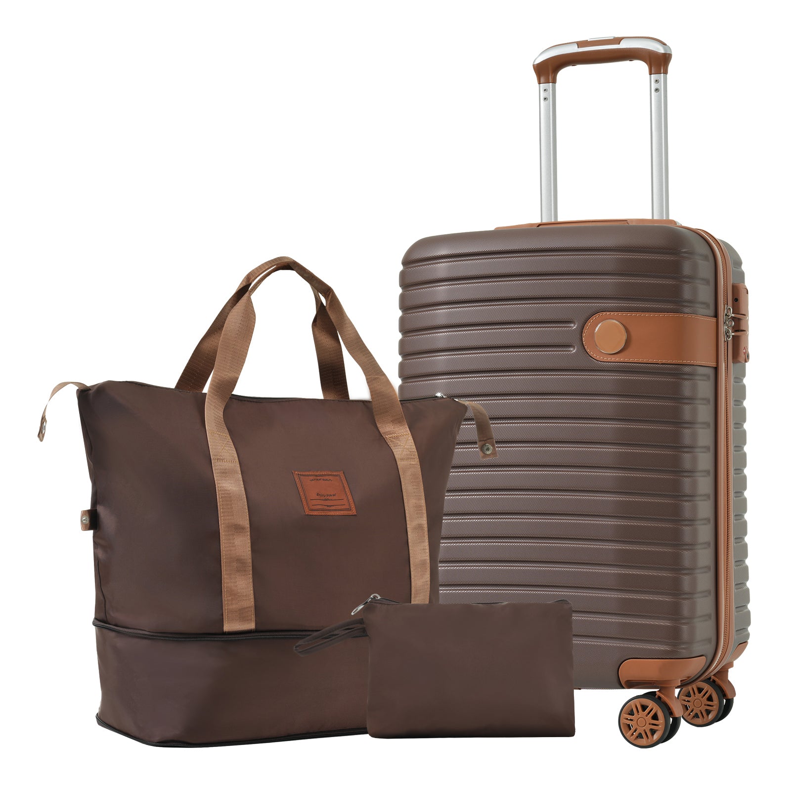 PAPROOS Luggage Sets, 3 Piece Carry on Luggage with Spinner Wheels and Bags, Lightweight Hardshell Suitcase Set with TAS Lock, ABS 20 inch Luggage for Travel,