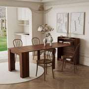 PAPROOS Extendable Dining Table for 6-10, 20" -100"Expandable Rectangle&nbsp;Dining Table with Storage, Folding Space Saving Kitchen Table, Extra Long Dining Room Table, Sideboard, Walnut(Only Table)