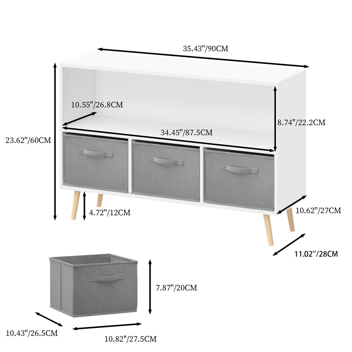 PAPROOS Kids Bookshelf and Storage