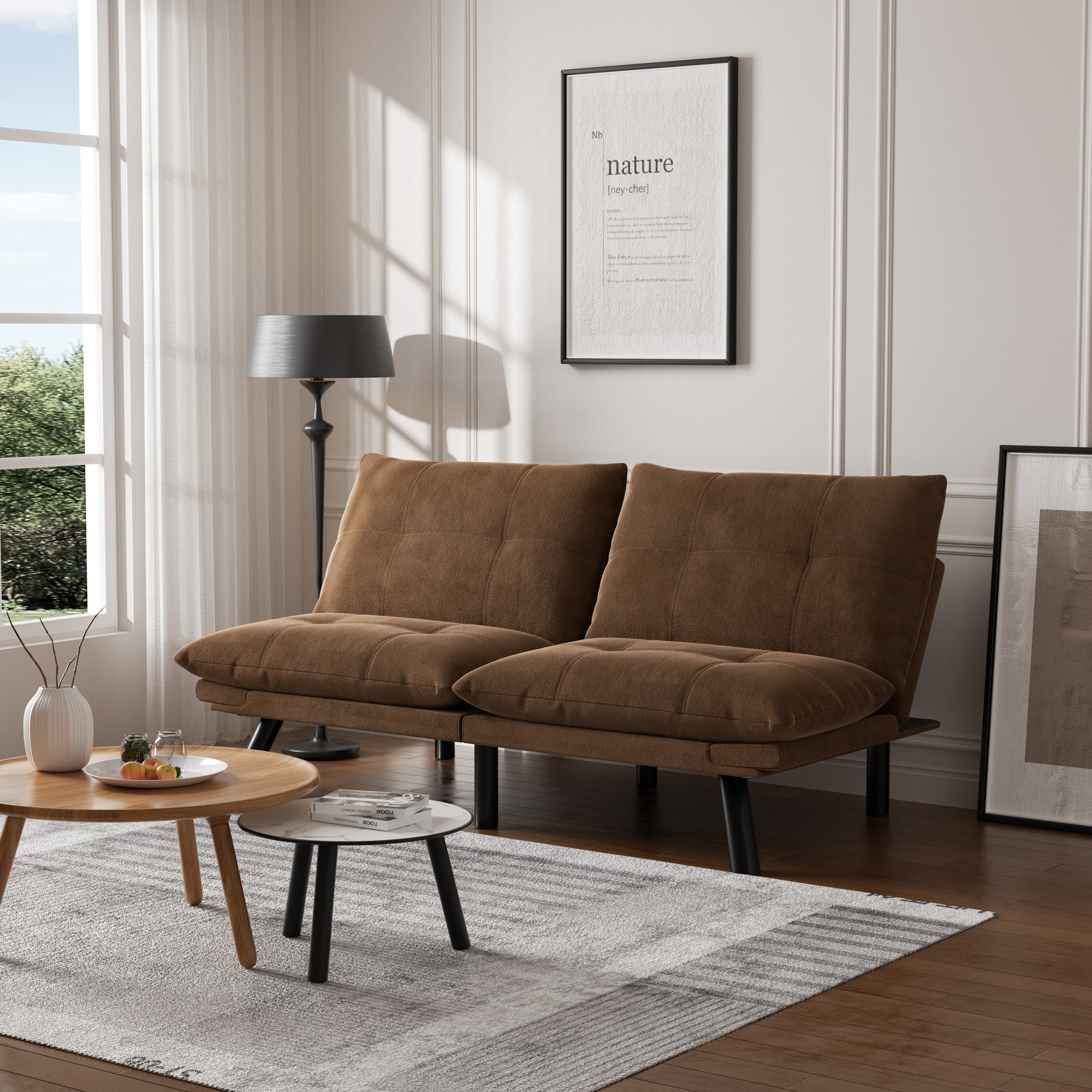 PAPROOS Convertible Sofa Bed, Folding Futon Sofa Bed, Upholstered Sofa Bed Couch, Loveseat Sleeper Sofa for Small Space, Apartment, Living Room