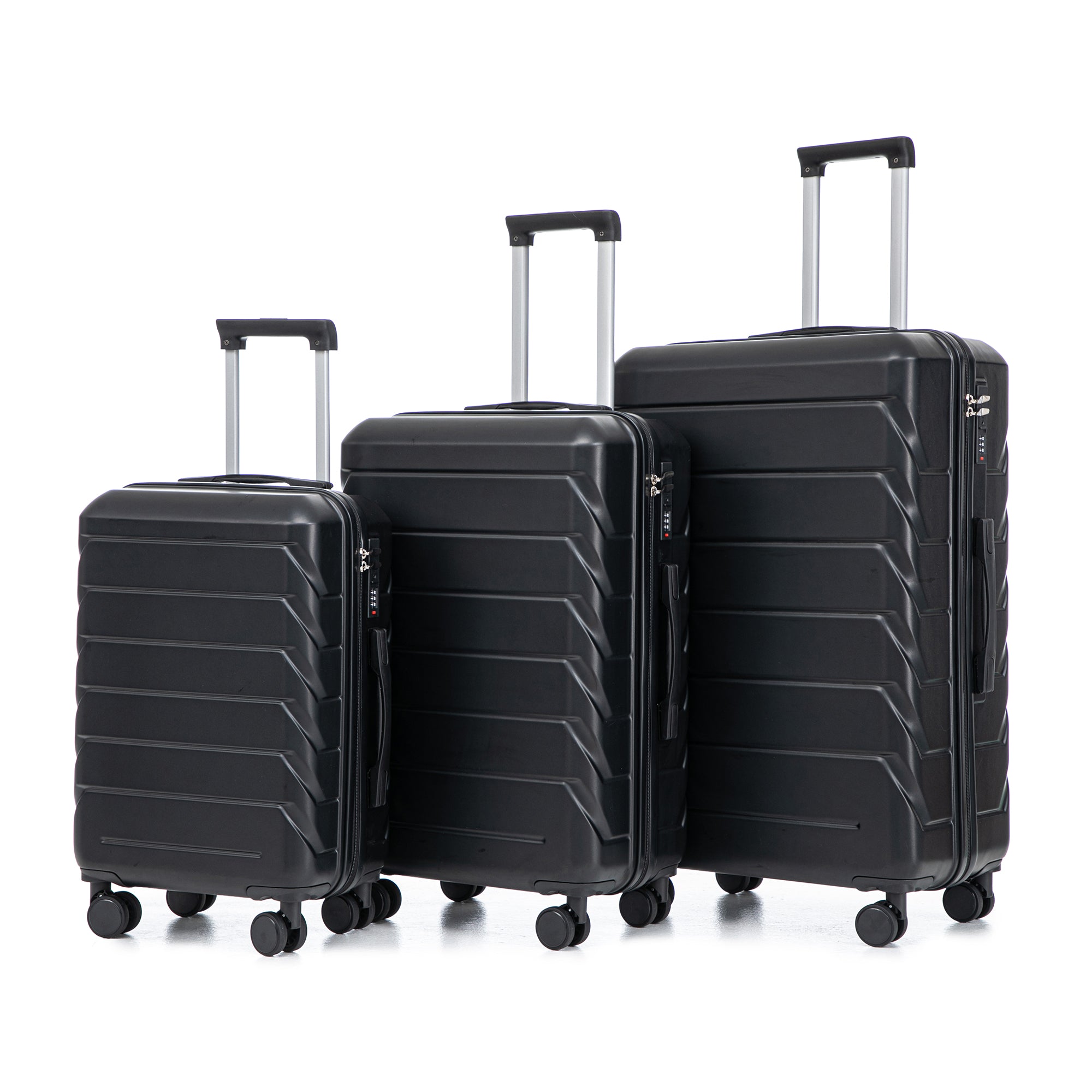PAPROOS 3 Piece Luggage Set, ABS Carry-on Luggage Set with Spinner Wheels and TSA Lock, Lightweight Hardside Luggage, 20/24/28 Inch Rolling Suitcase Set for Travel Business Trip, Beige