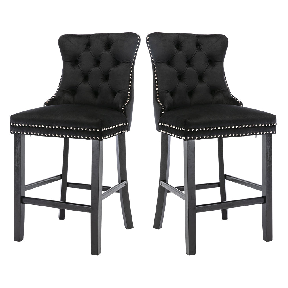 PAPROOS Upholstered Bar Stools Set of 2