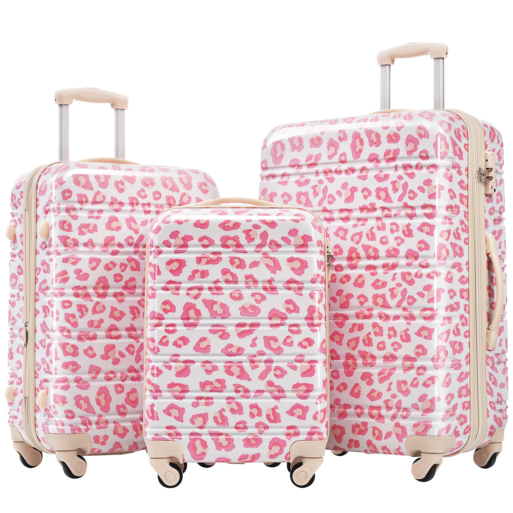 PAPROOS 3-Piece Luggage Set (20"/24"/28"), Hardshell Lightweight Suitcase with TSA-Lock and Spinner Wheels, Expandable Travel Luggage for School, Travel