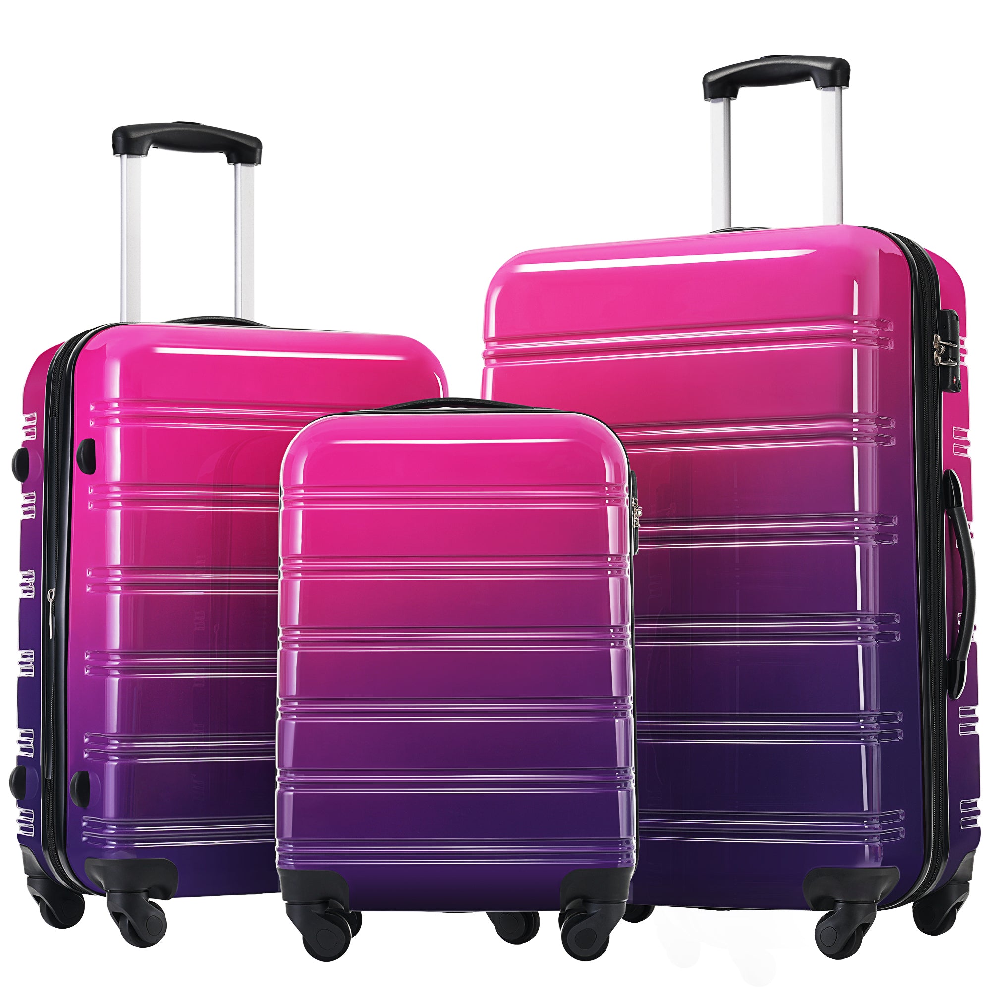 PAPROOS 3-Piece Luggage Set (20"/24"/28"), Hardshell Lightweight Suitcase with TSA-Lock and Spinner Wheels, Expandable Travel Luggage for School, Travel