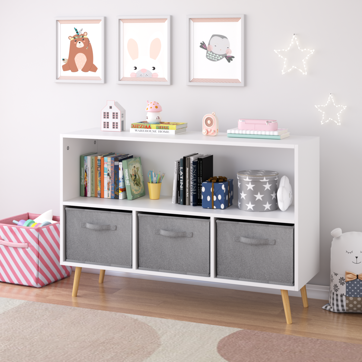 PAPROOS Kids Bookshelf and Storage