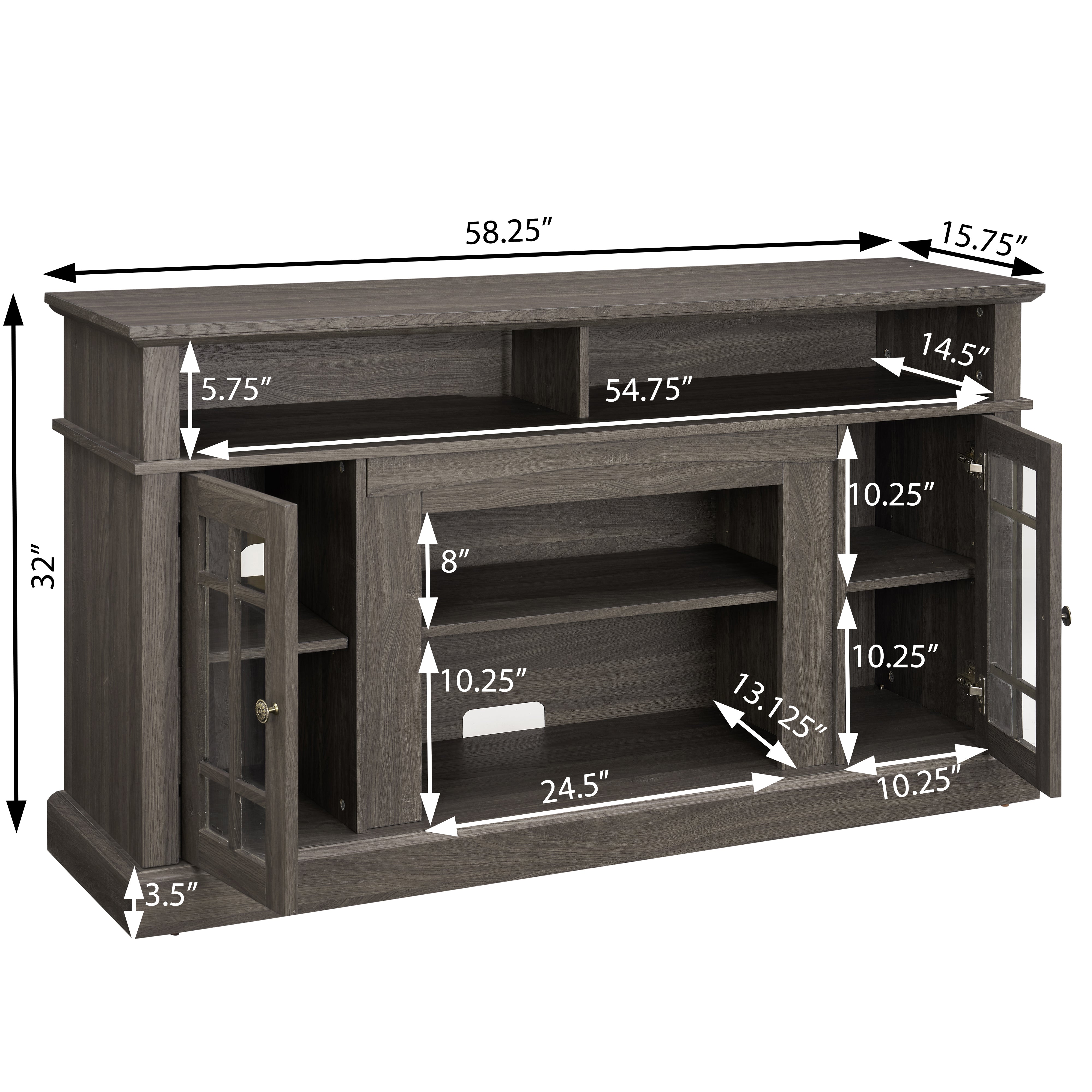 PAPROOS Fireplace TV Stand for 65 Inch TV
