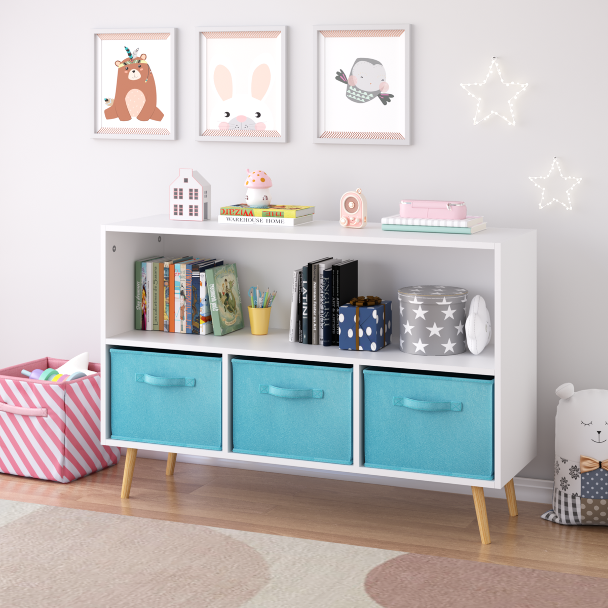 PAPROOS Kids Bookshelf and Storage