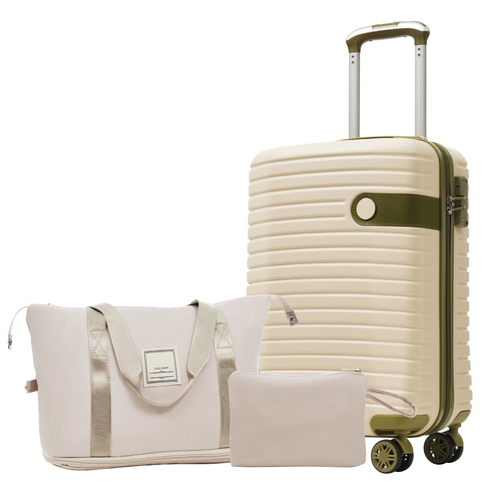 PAPROOS Luggage Sets, 3 Piece Carry on Luggage with Spinner Wheels and Bags, Lightweight Hardshell Suitcase Set with TAS Lock, ABS 20 inch Luggage for Travel,