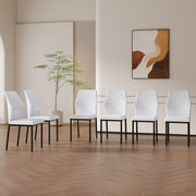 Dining Chairs Set of 4, Paproos PU Leather Upholstered Dining Chairs, Mid Century Accent Chair Side Chair with High Backrest and Metal Legs, Dining Kitchen Living Room