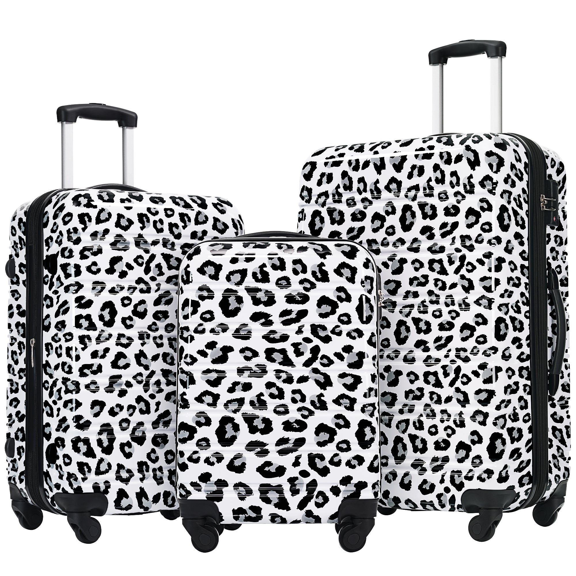 PAPROOS 3-Piece Luggage Set (20"/24"/28"), Hardshell Lightweight Suitcase with TSA-Lock and Spinner Wheels, Expandable Travel Luggage for School, Travel