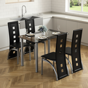 PAPROOS Tempered Glass Dining Table for 4