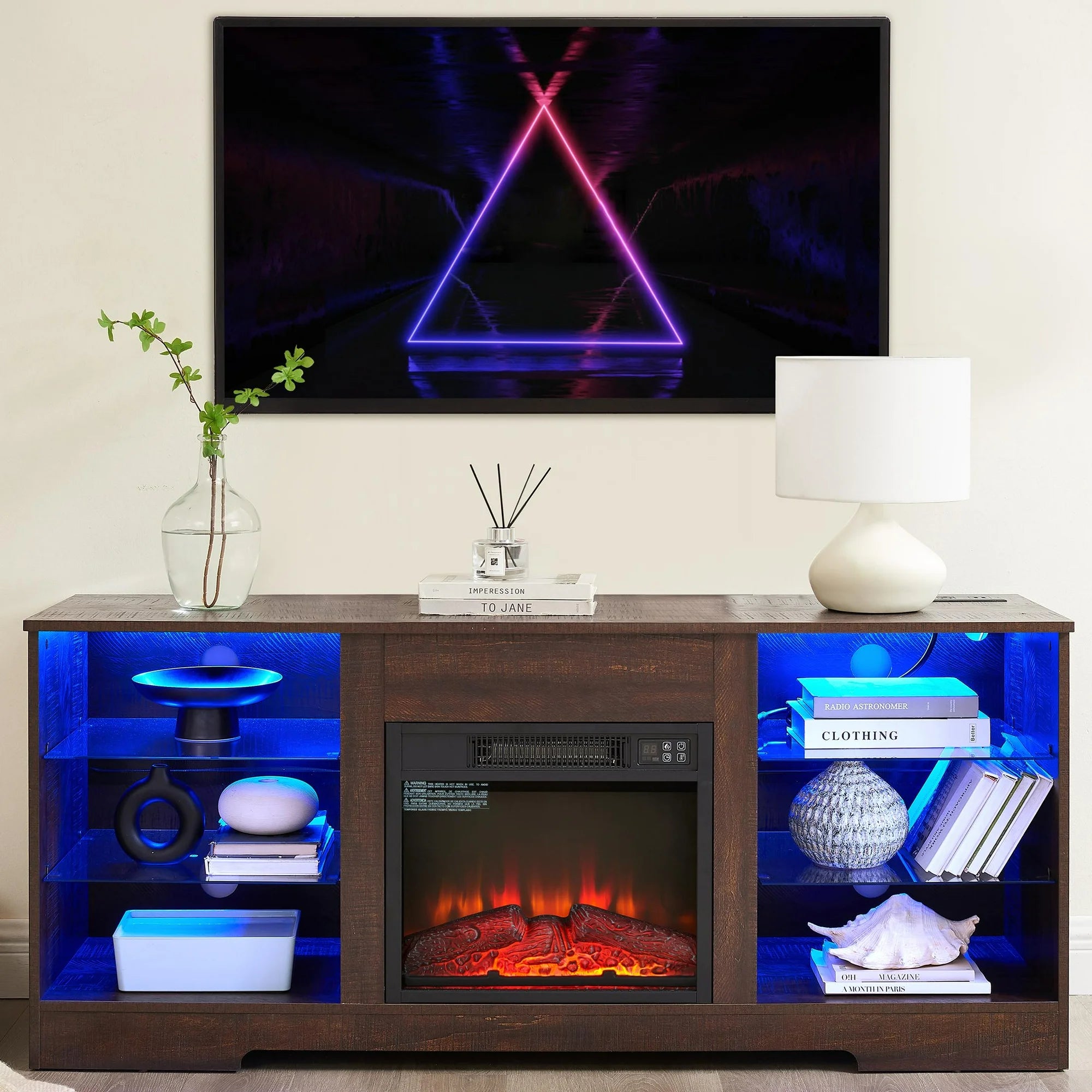 PAPROOS Fireplace TV Stand for TVs up to 60"