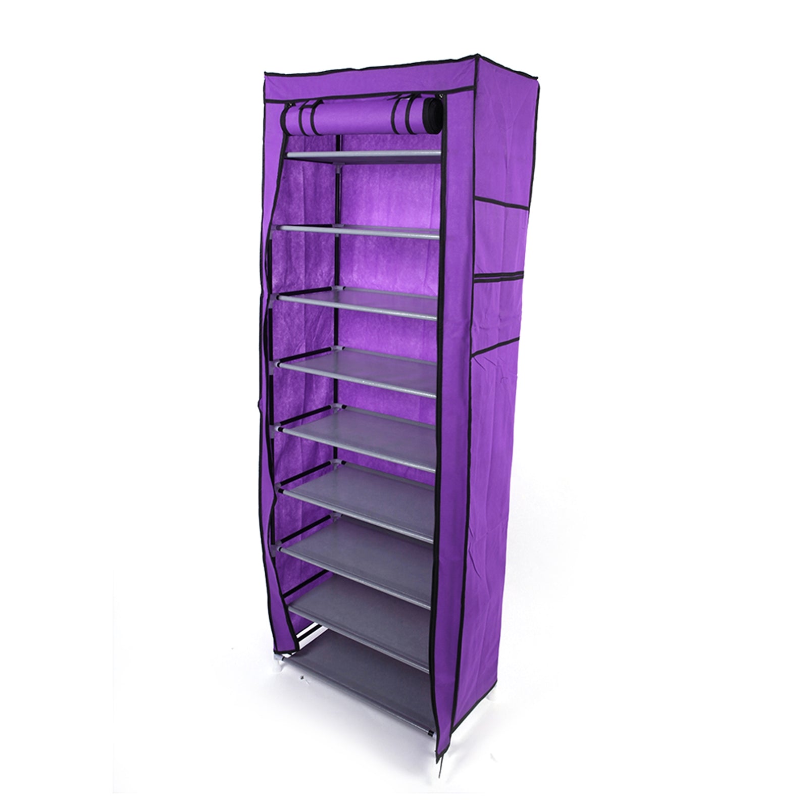 Paproos 10 Tier Shoe Rack, Fabric Shoe Organizer Free Standing Shoe Storage Cabinet, LJC