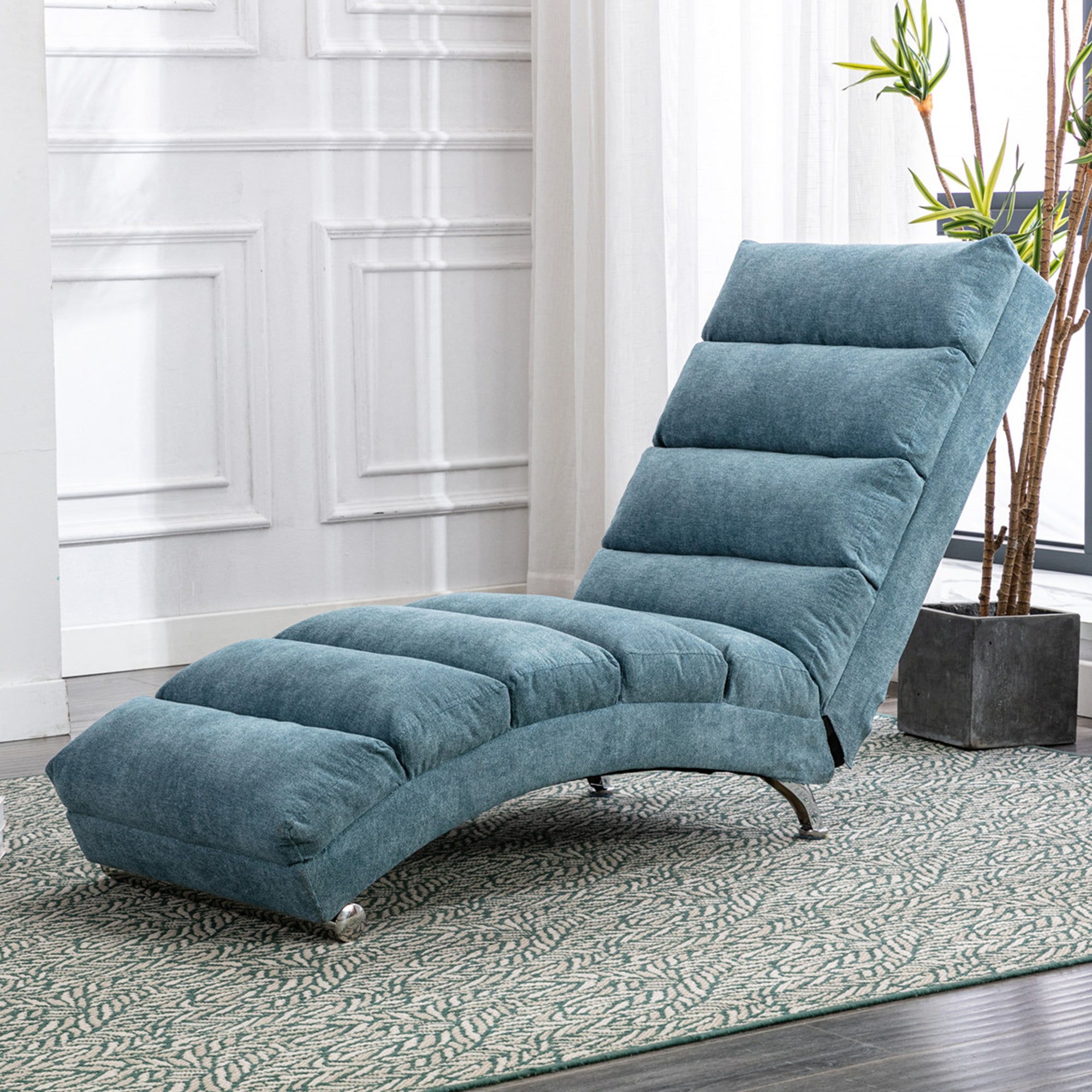 paproos Massage Chaise Lounge, Indoor Ergonomic Electric Massage Long Lounger with Remote Control, LJC