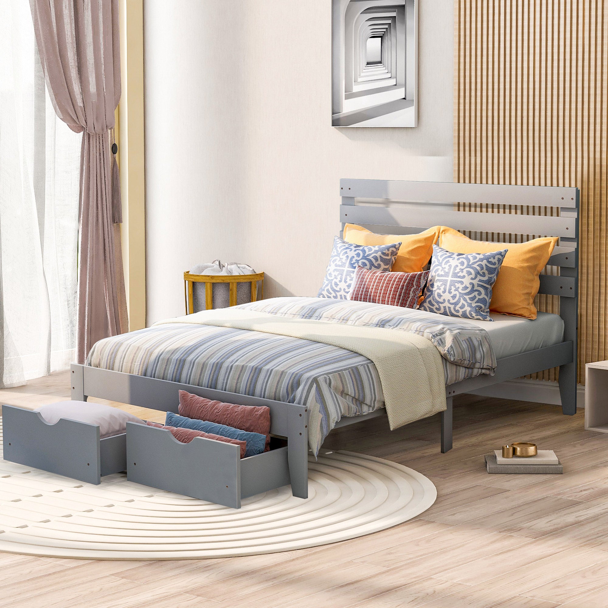 PAPROOS Full Bed with Storage