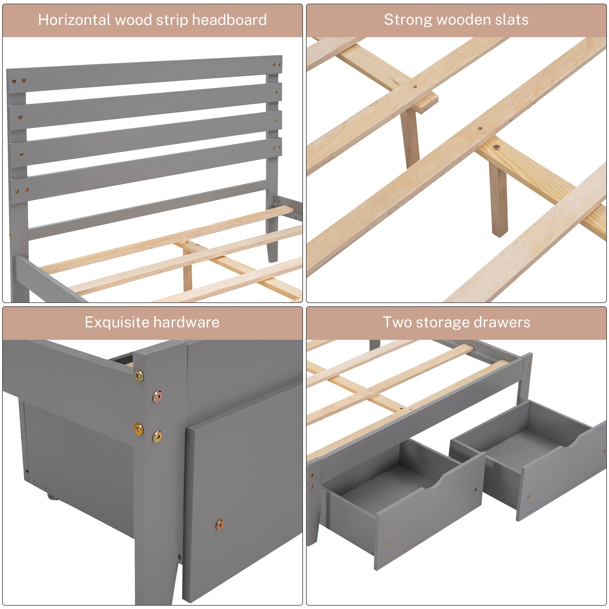 PAPROOS Full Bed with Storage
