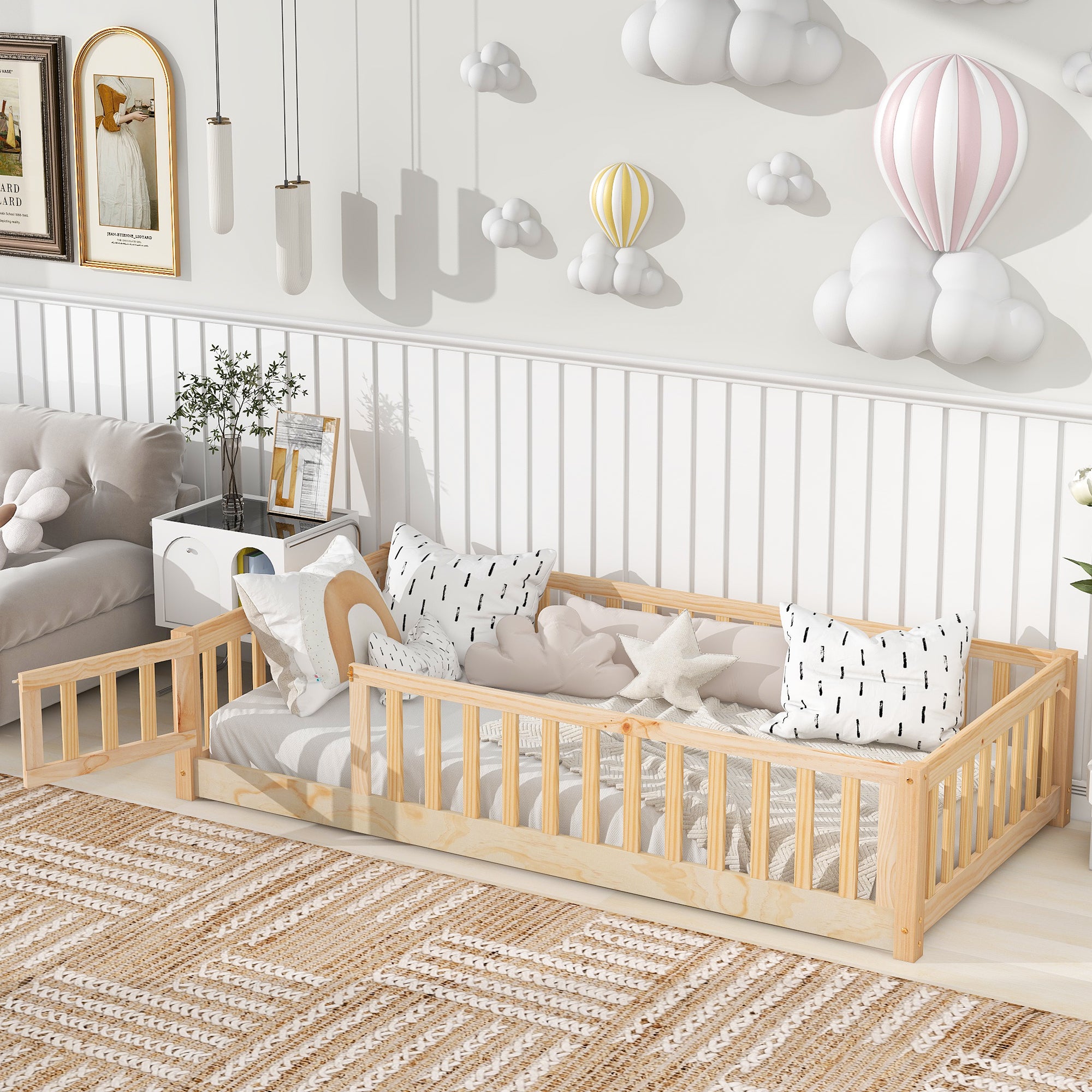 PAPROOS Wood Montessor Floor Bed