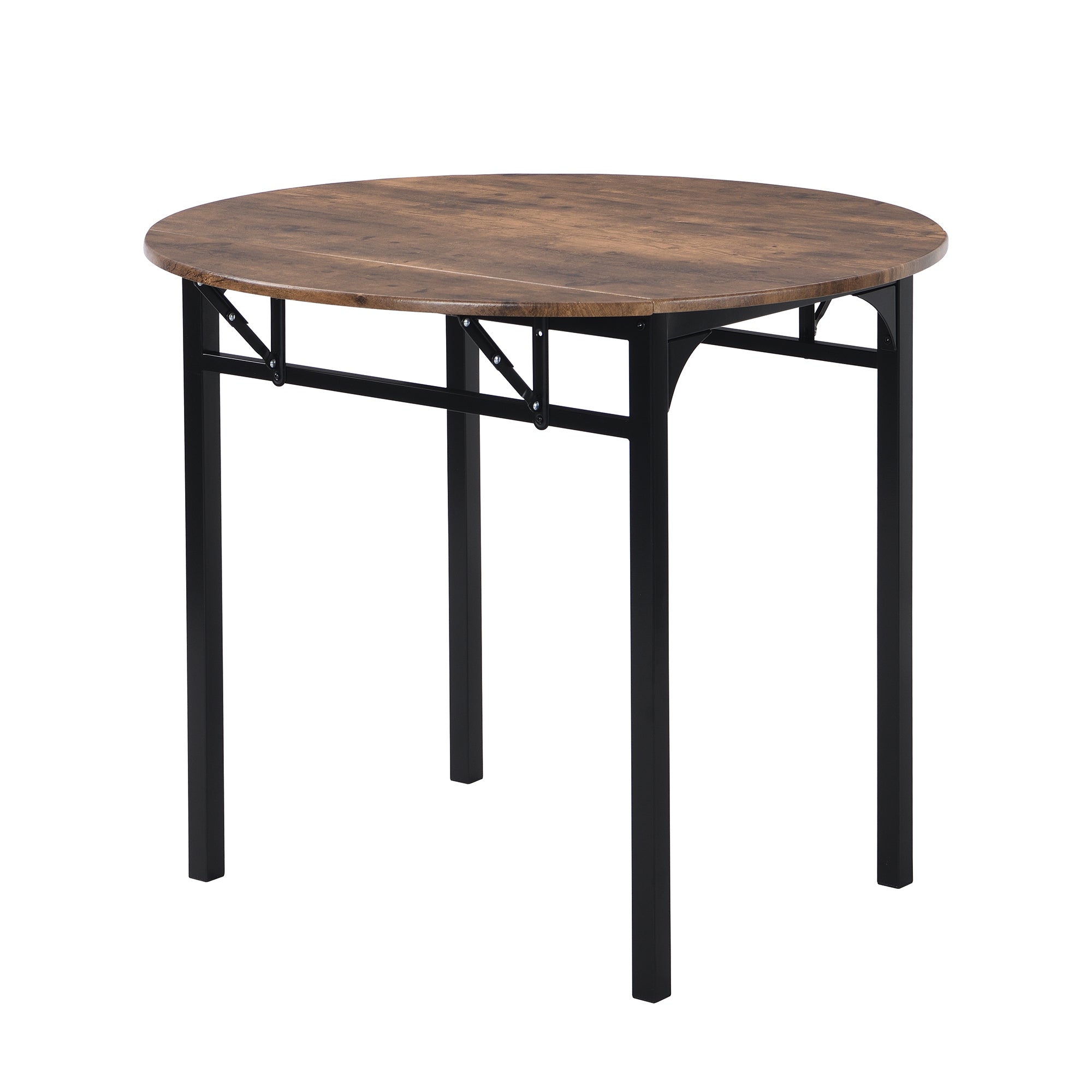 paproos 3-Piece Dining Table Set with Drop Leaf and 2 Chairs, LJC